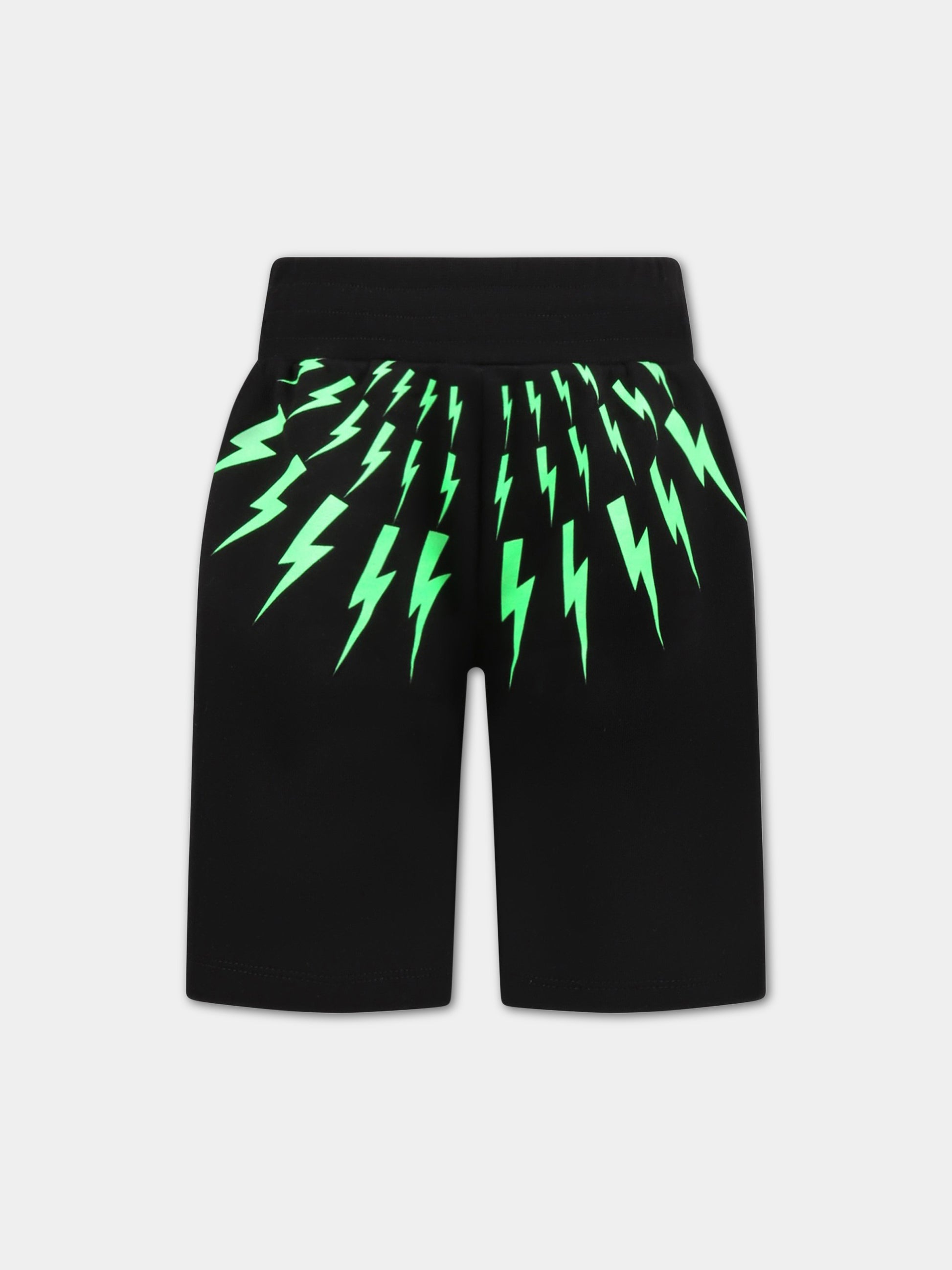 Shorts neri per bambino on saette,Neil Barrett Kids,033625 110/48