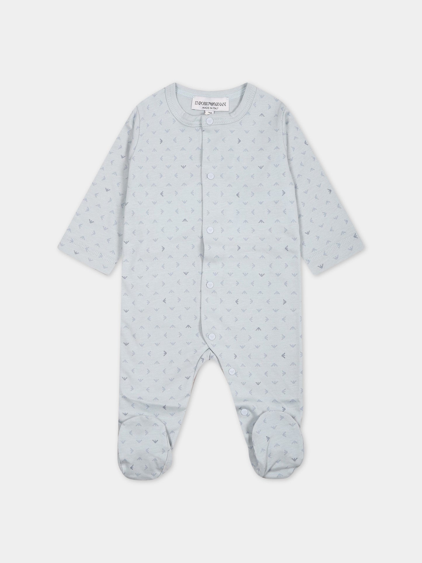 Set per neonato celeste con logo,Armani Junior,8NNV47 NJ05Z F705