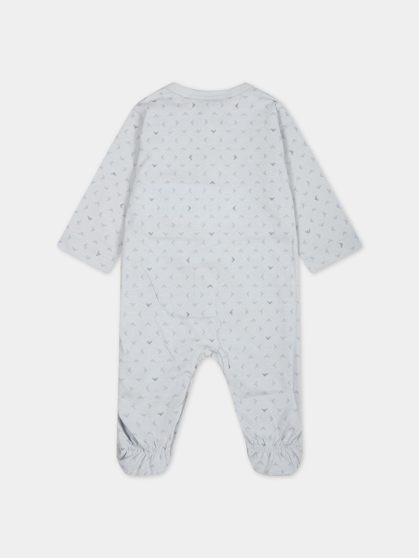 Set per neonato celeste con logo,Armani Junior,8NNV47 NJ05Z F705