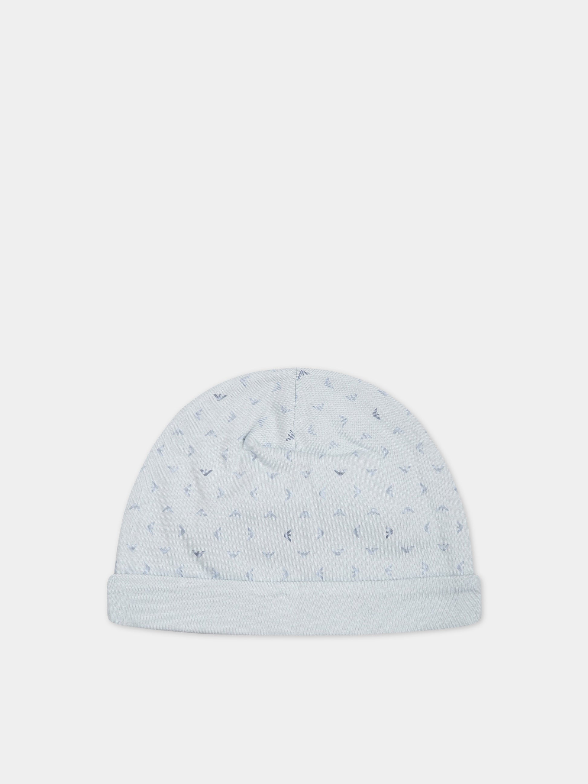 Set per neonato celeste con logo,Armani Junior,8NNV47 NJ05Z F705