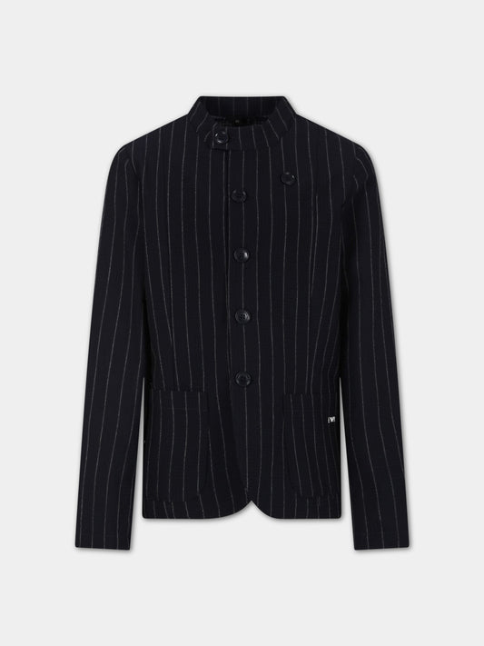 Giacca blu per bambino con logo,Armani Junior,3R4GJC 4N7TZ F924