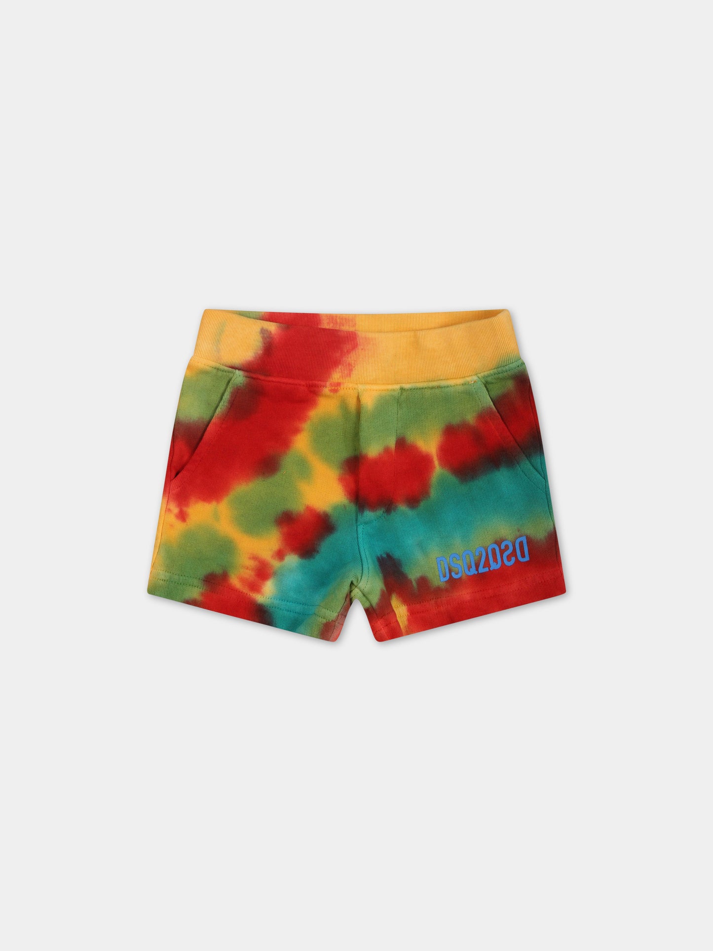 Shorts multicolor per neonato con logo,Dsquared2,DQ1592 D0A3T DQ255