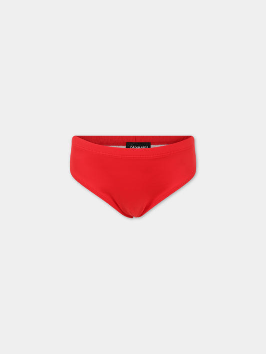 Slip-mare rosso per neonato con logo,Dsquared2,DQ1784 D0A4F DQ413