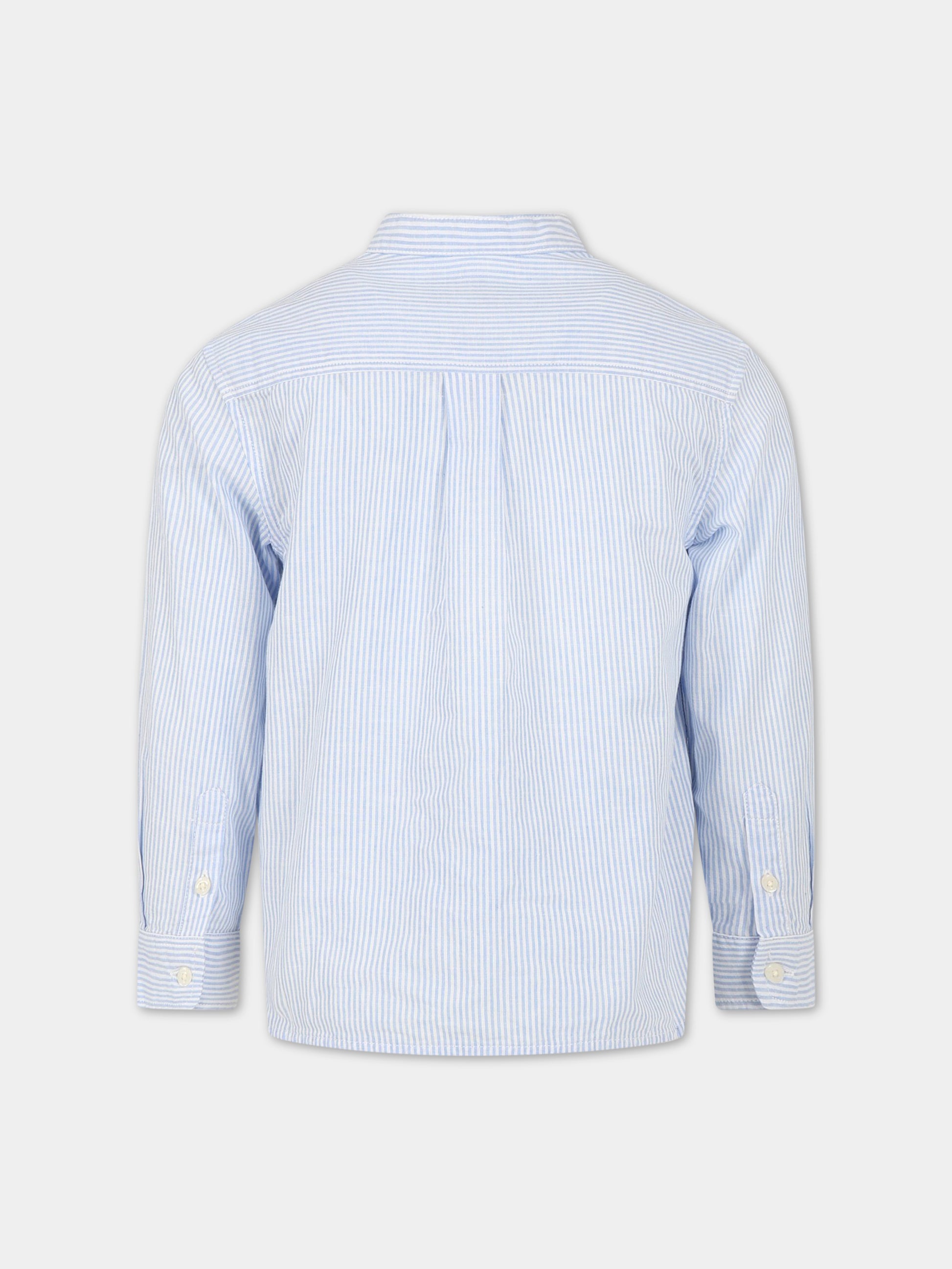 Camicia celeste per bambino con logo,Woolrich Kids,CFWKSI0059MRUT3377 3145