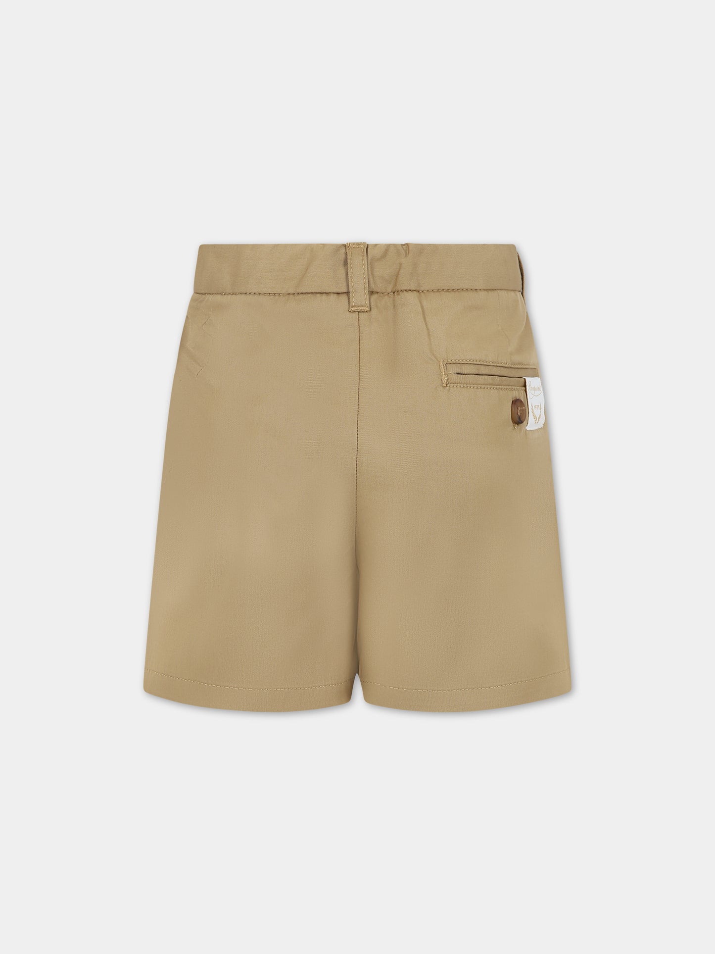Shorts beige per bambino con logo,Bonpoint,S03BBEW00003 063