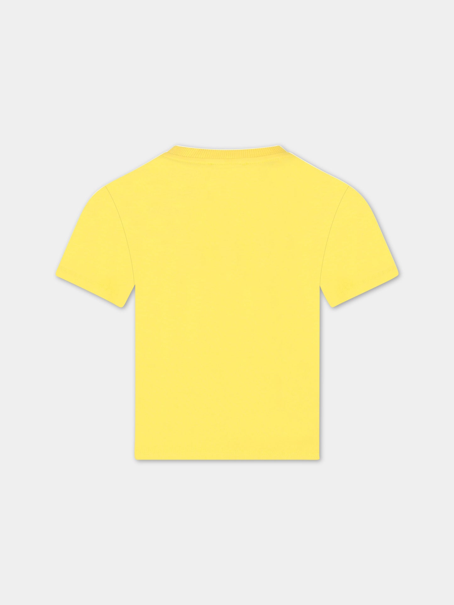 T-shirt giallo per bambini con Teddy Bear e logo,Moschino Kids,HMM046 LBA10 50162