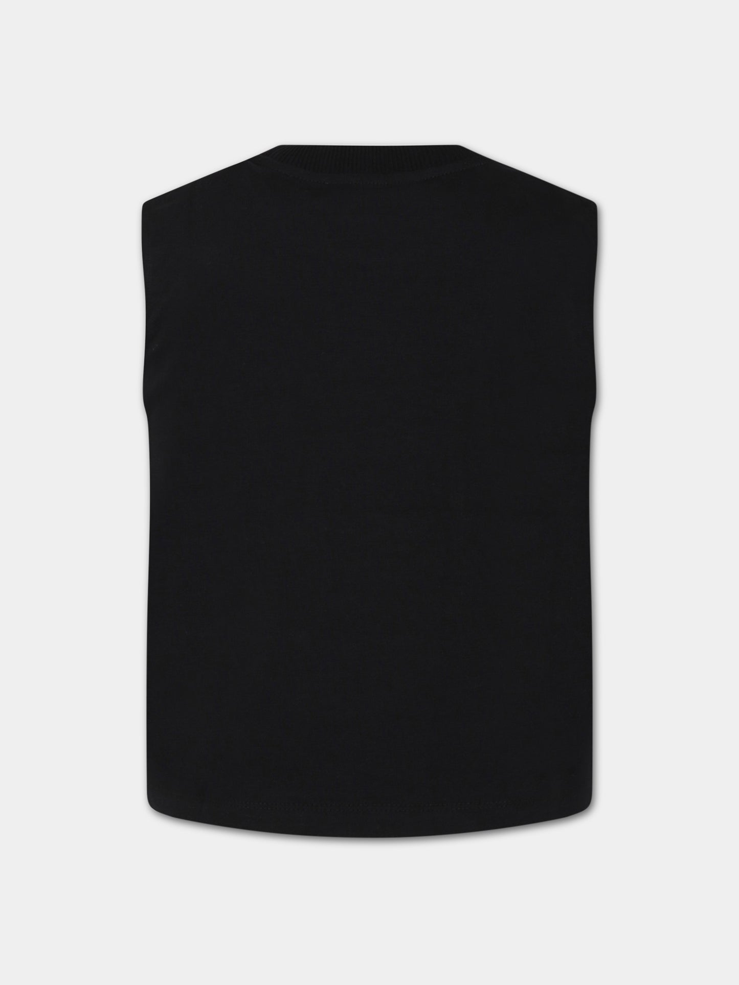 T-shirt nera per bambini con stampa, logo e Teddy Bear,Moschino Kids,HUM047 LBA08 NERO