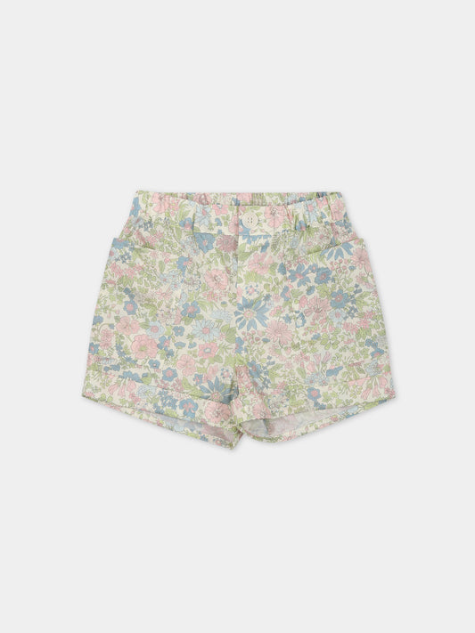 Shorts multicolor per neonata con stampa fiori,Bonpoint,S03YBEW00101 520