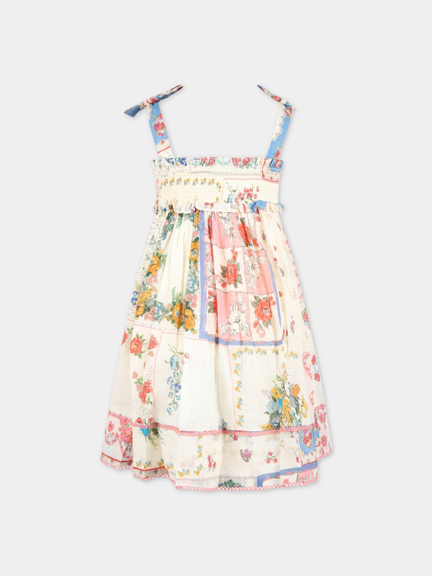 Vestito avorio per bambina con stampa floreale,Zimmermann,3088DCLO PPAF