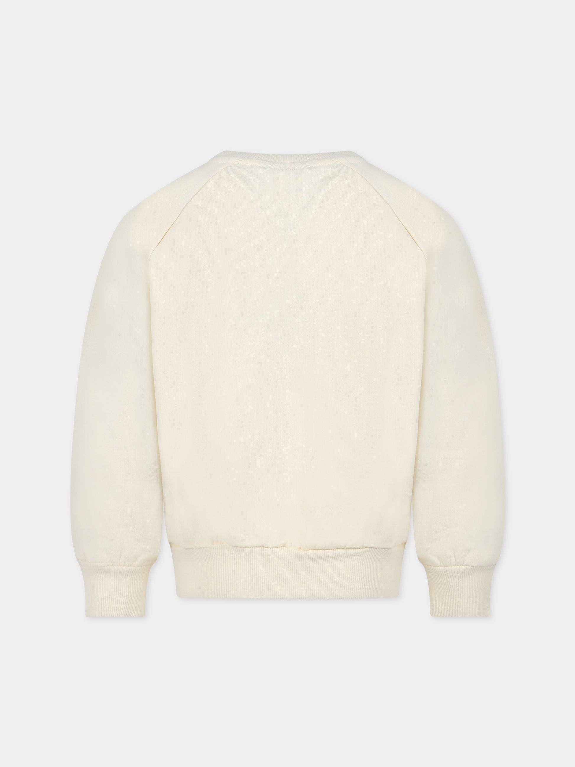 Felpa avorio per bambini con stampa e scritta  Sun's up ,Mini Rodini,2322016011