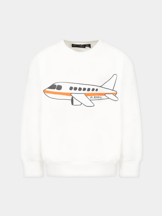 Felpa bianca per bambino con stampa,Mini Rodini,2322012310