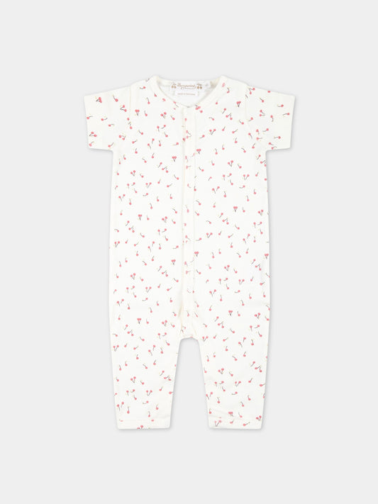 Tutina avorio per neonata con ciliegie,Bonpoint,S03XOVK00050 622C