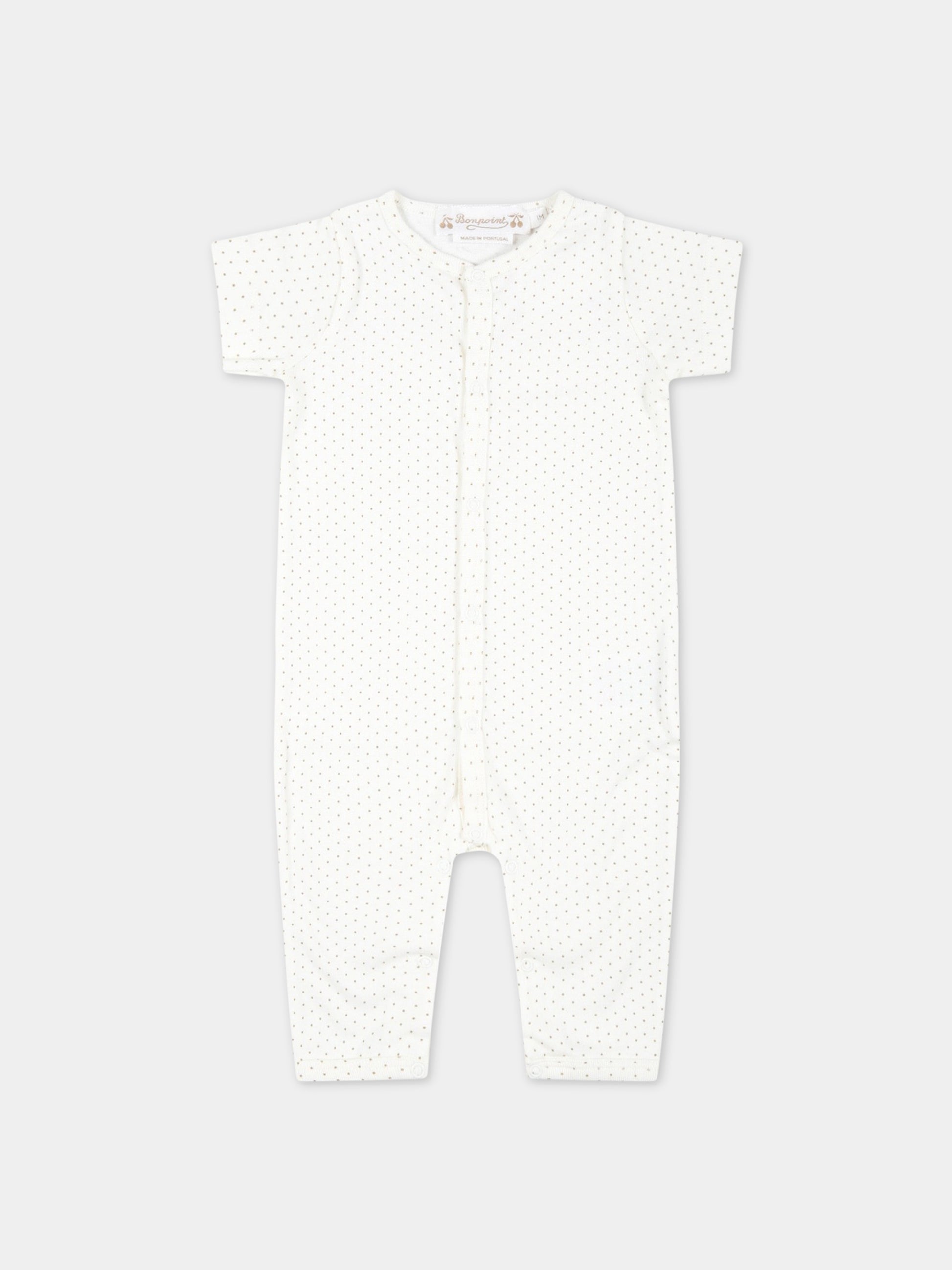 Tutina avorio per neonata con pois beige,Bonpoint,S03YOVK00050 766B