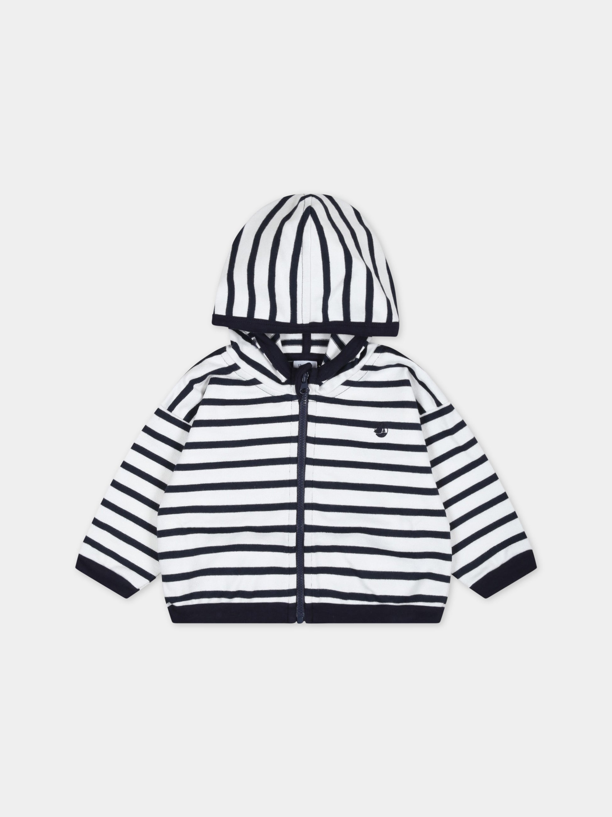 Felpa multicolor per bambino con logo,Petit Bateau,A072S MARSHMALLOW/SMOKING