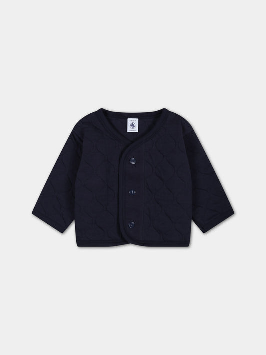 Cardigan blu per neonato,Petit Bateau,A0779 SMOKING