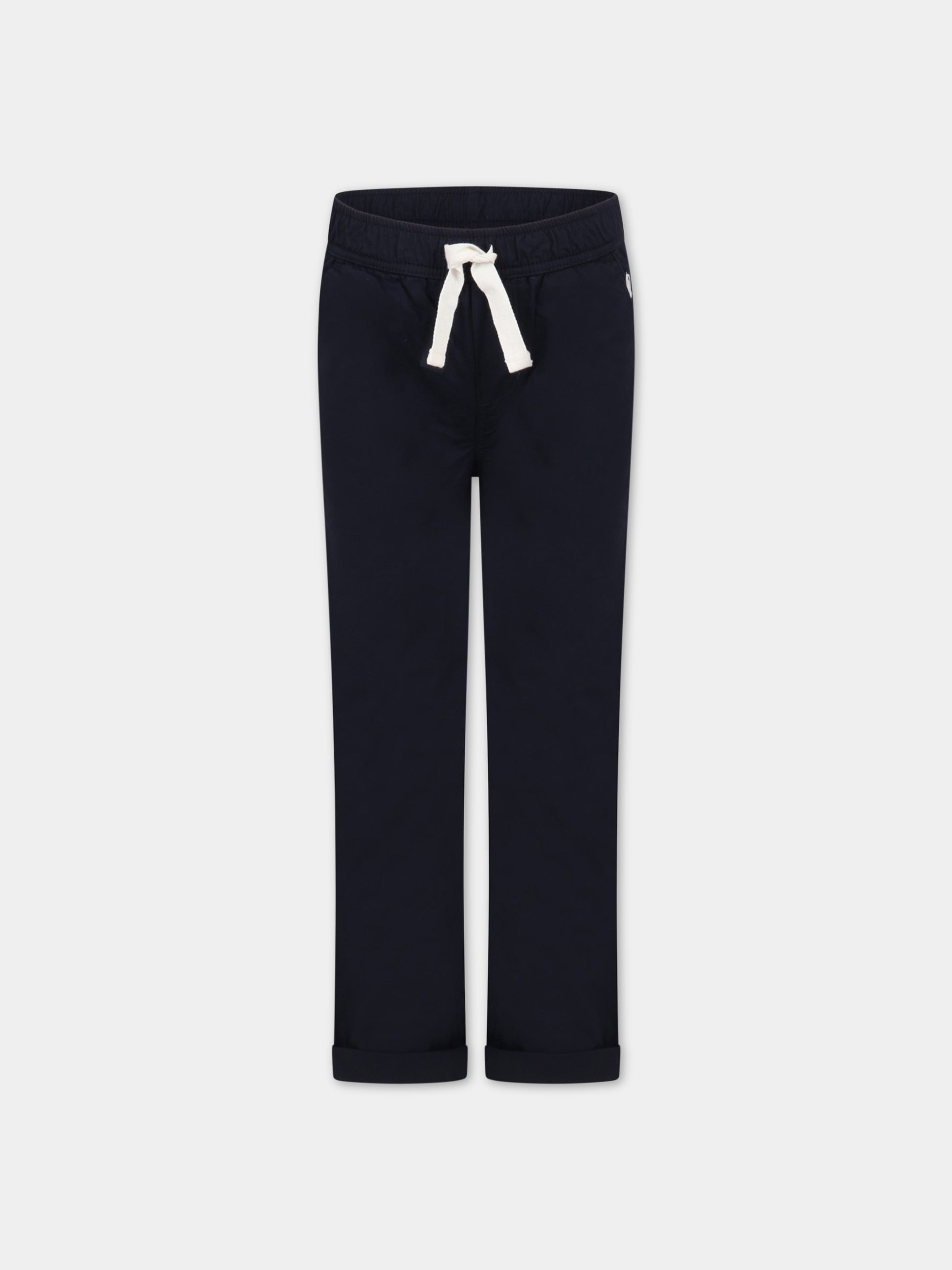 Pantaloni blu per bambino con logo bianco,Petit Bateau,A06Q6 SMOKING