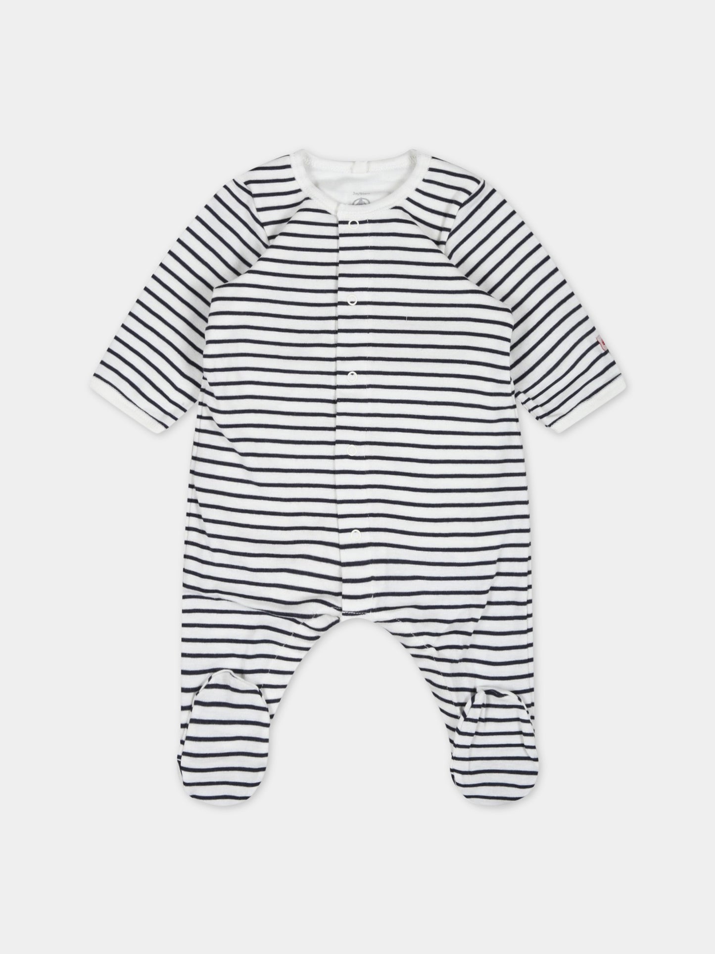 Tutina multicolor per neonato con patch logato,Petit Bateau,A06L0 MARSHMALLOW/SMOKING