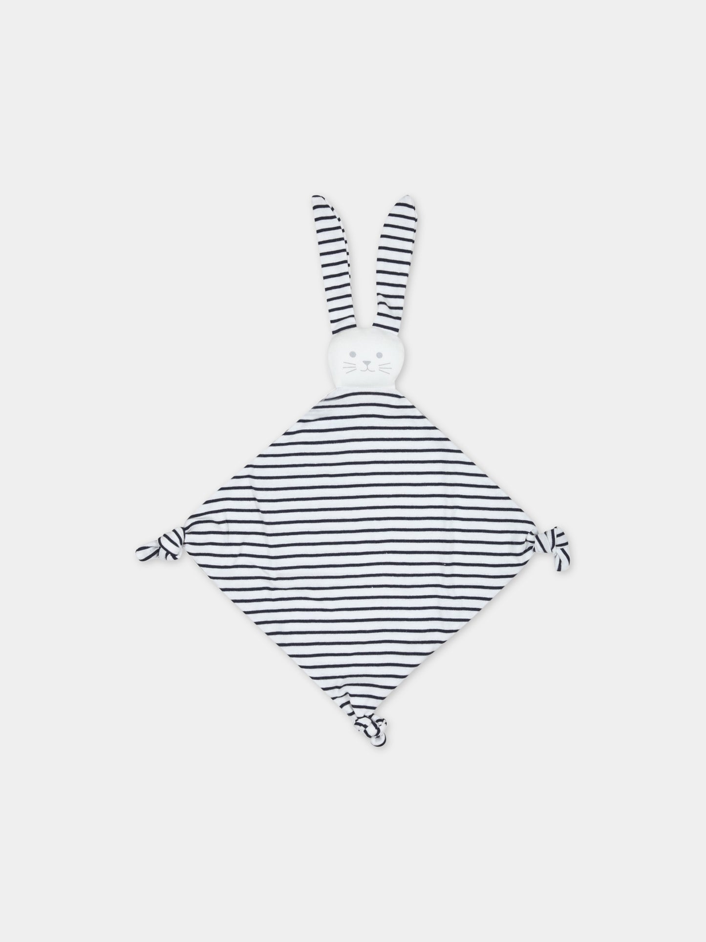 Doudou multicolor per neonati con coniglio,Petit Bateau,A06MN MARSHMALLOW/SMOKING