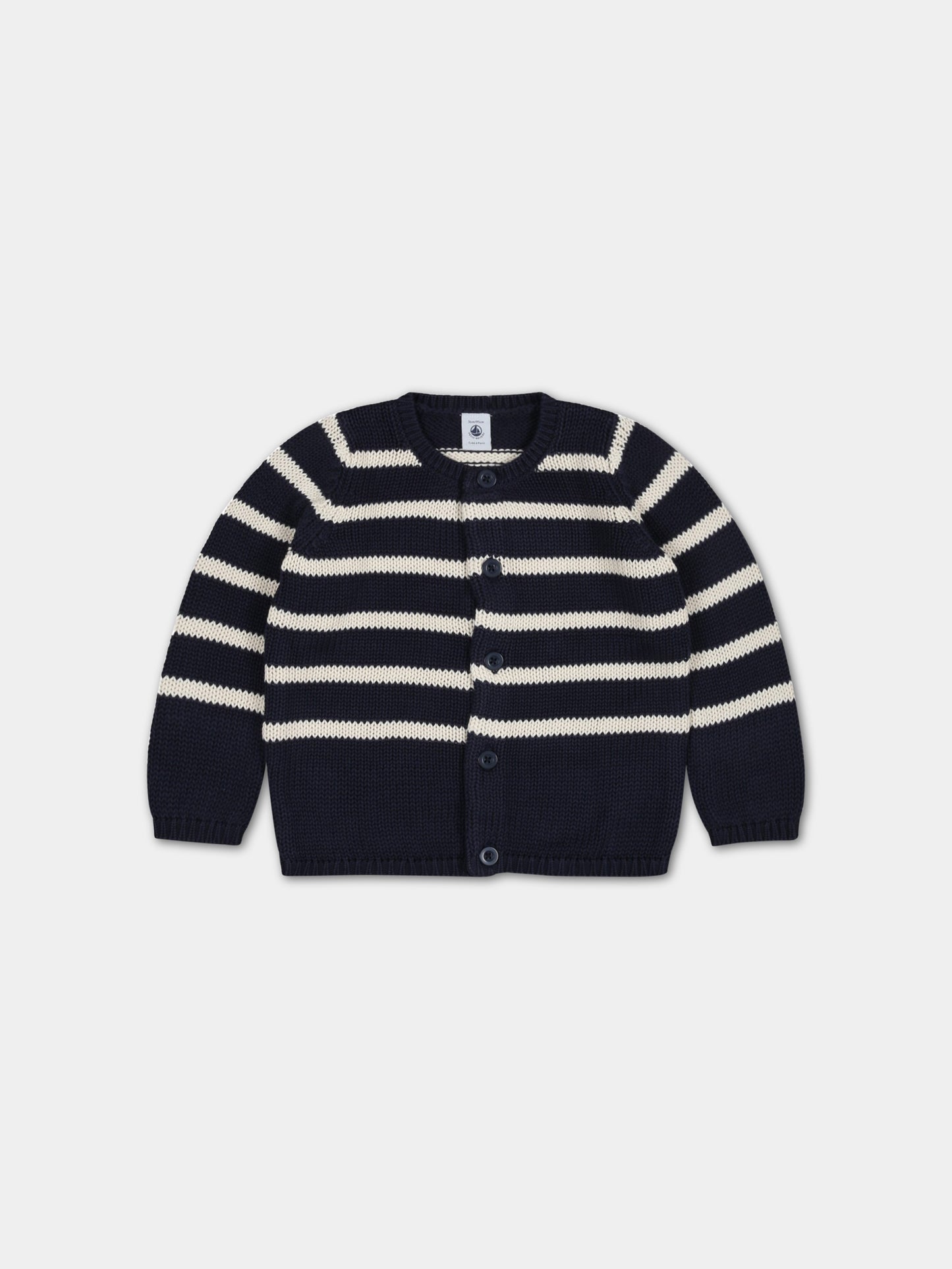 Maglione blu per neonato,Petit Bateau,A07PW SMOKING/AVALANCHE