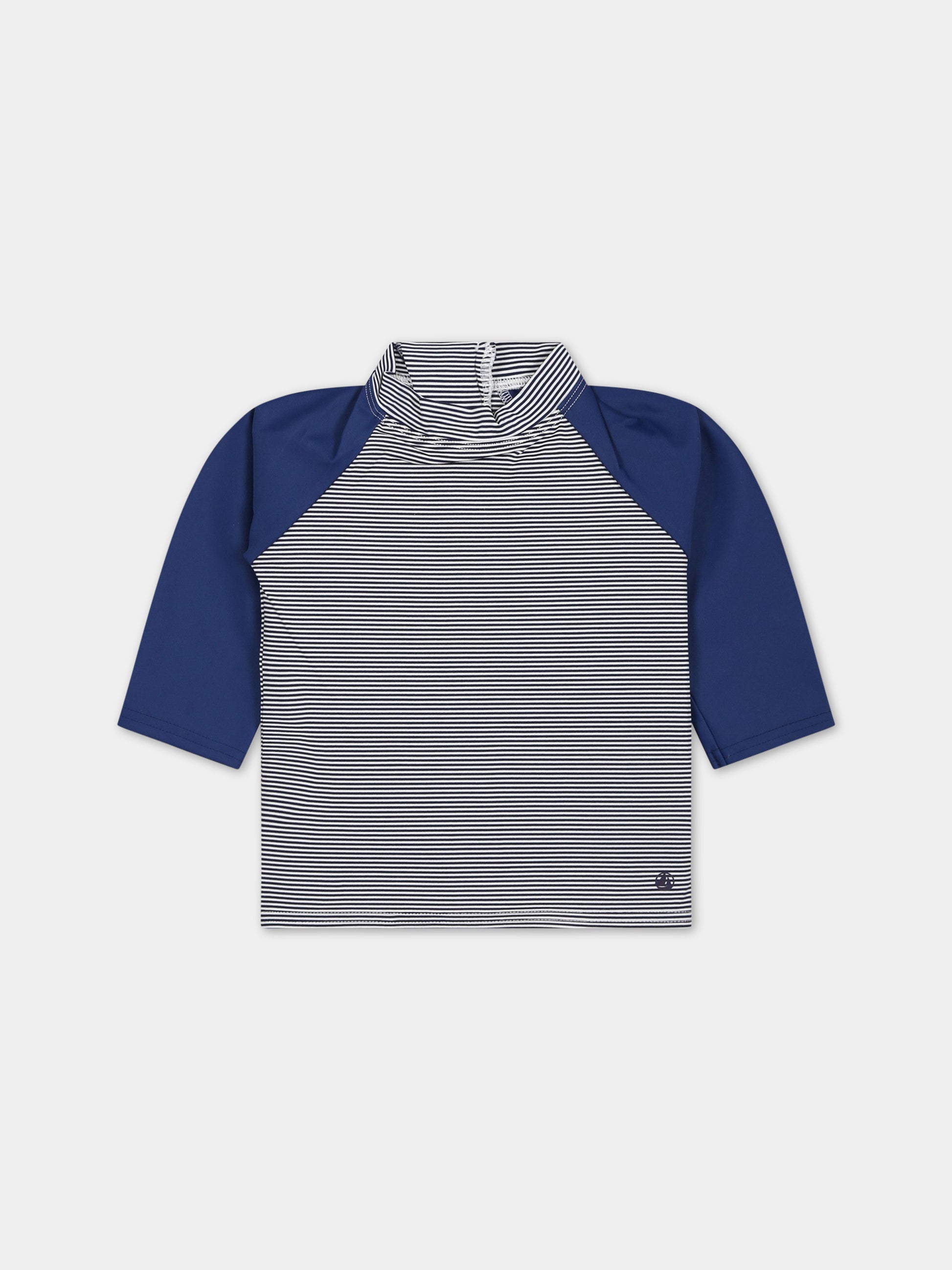 T-shirt multicolor per neonato con logo,Petit Bateau,A03QQ MEDIEVAL/MARSHMALLOW