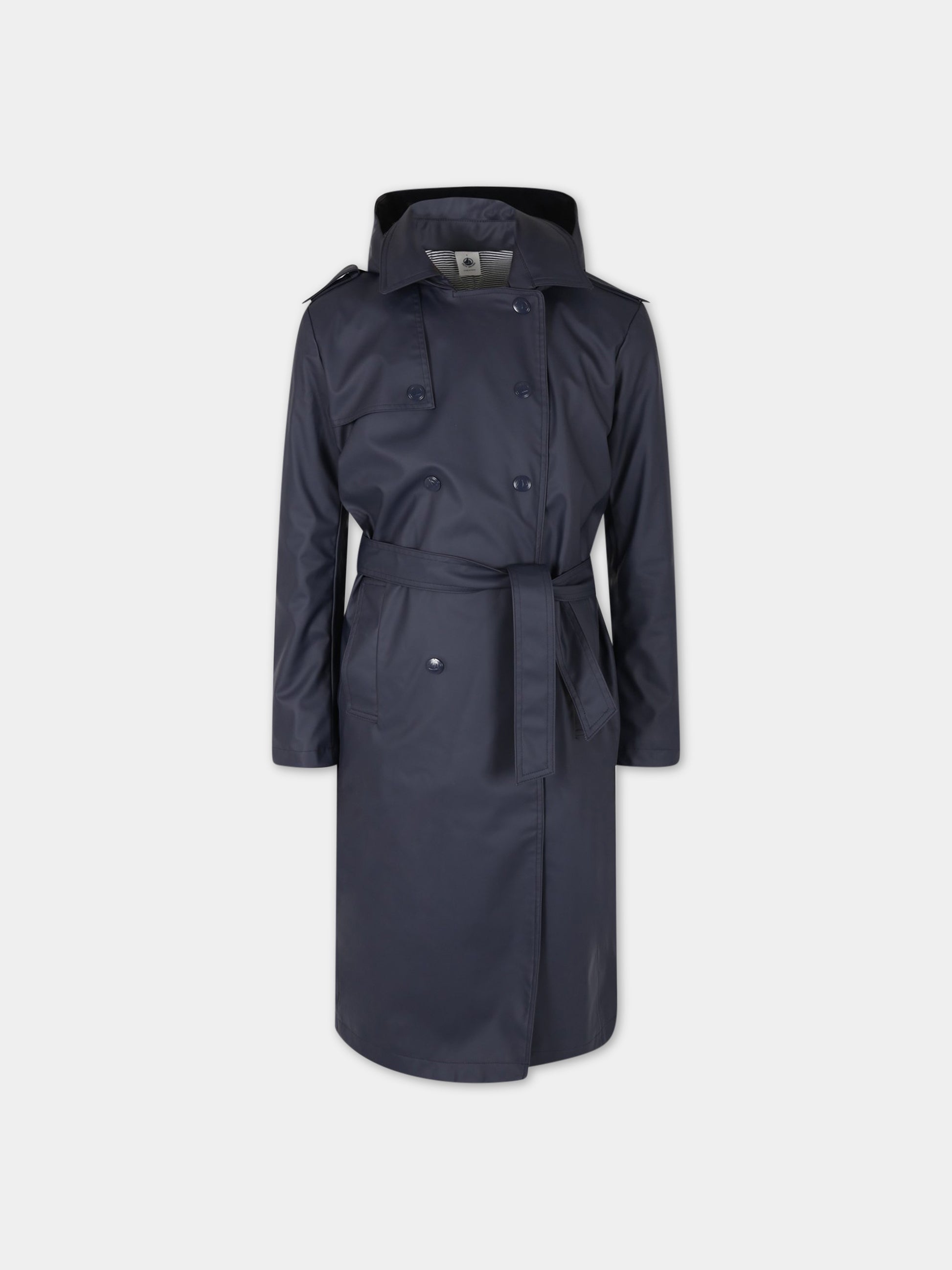 Trench blu  donna,Petit Bateau,A06N1 SMOKING