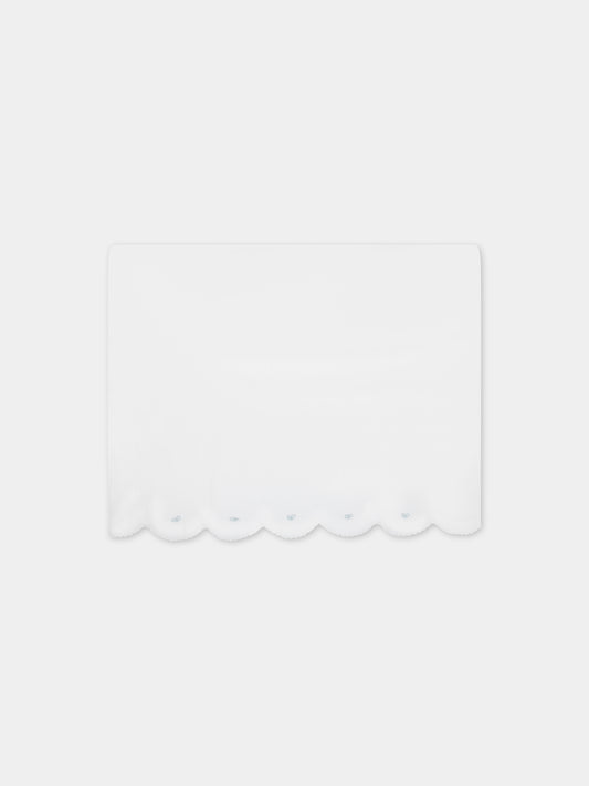 Set lenzuola bianche per neonato con fiocchi celesti,Scaldacuore,NE28 CELESTE