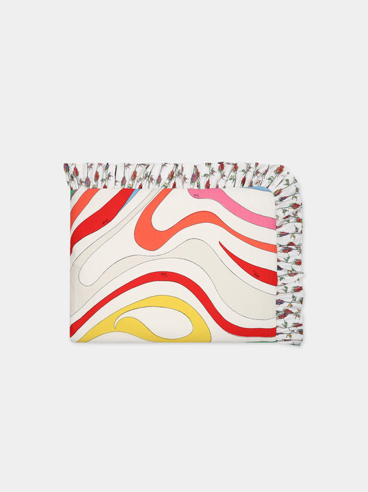 Coperta multicolor per neonati con stampa e logo,Emilio Pucci Junior,PS0070 J0262 999