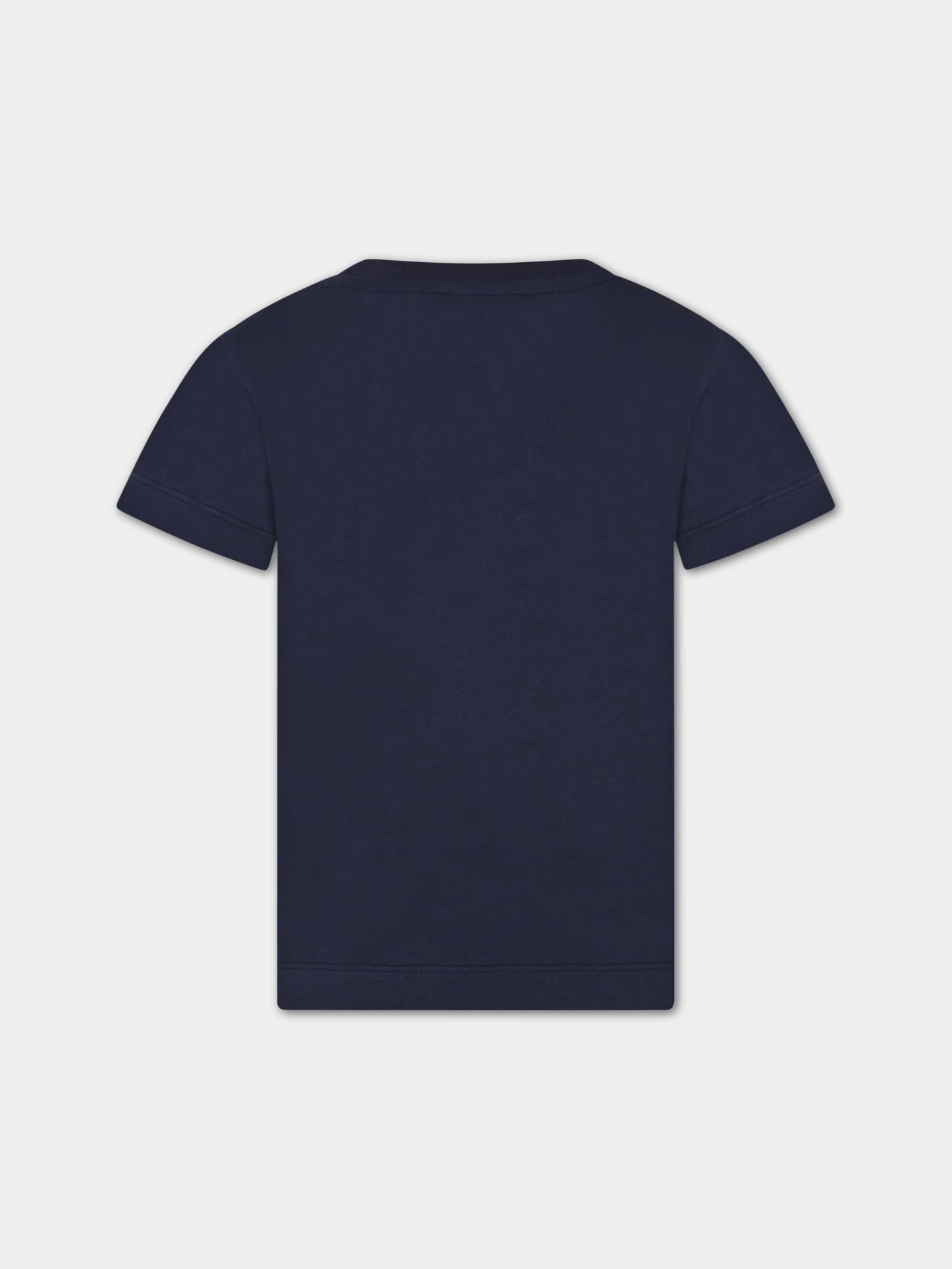 T-shirt blu per bambino con logo,Balmain Kids,BS8B31 Z0082 649OR