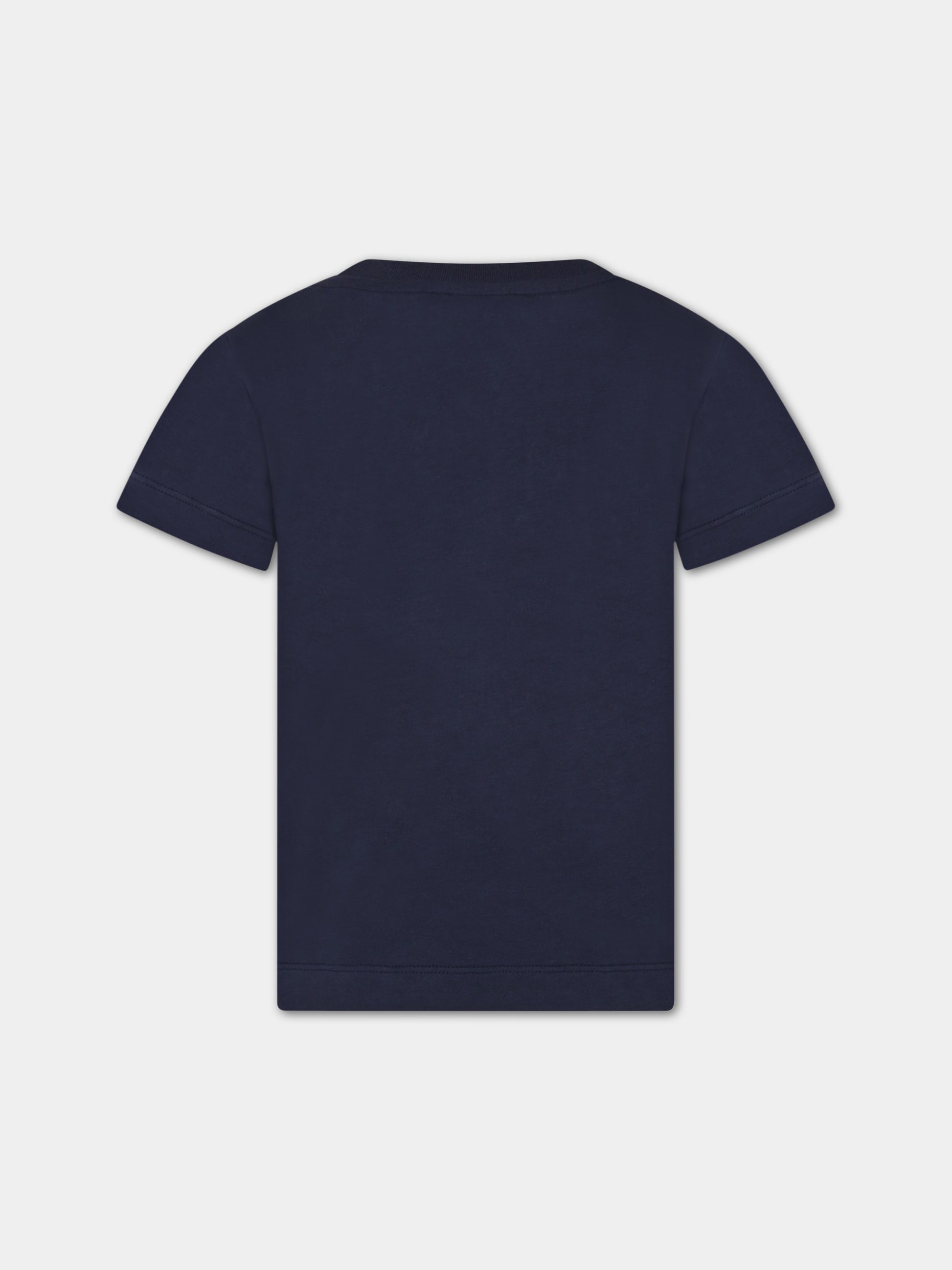 T-shirt blu per bambino con logo,Balmain Kids,BS8B31 Z0082 649OR