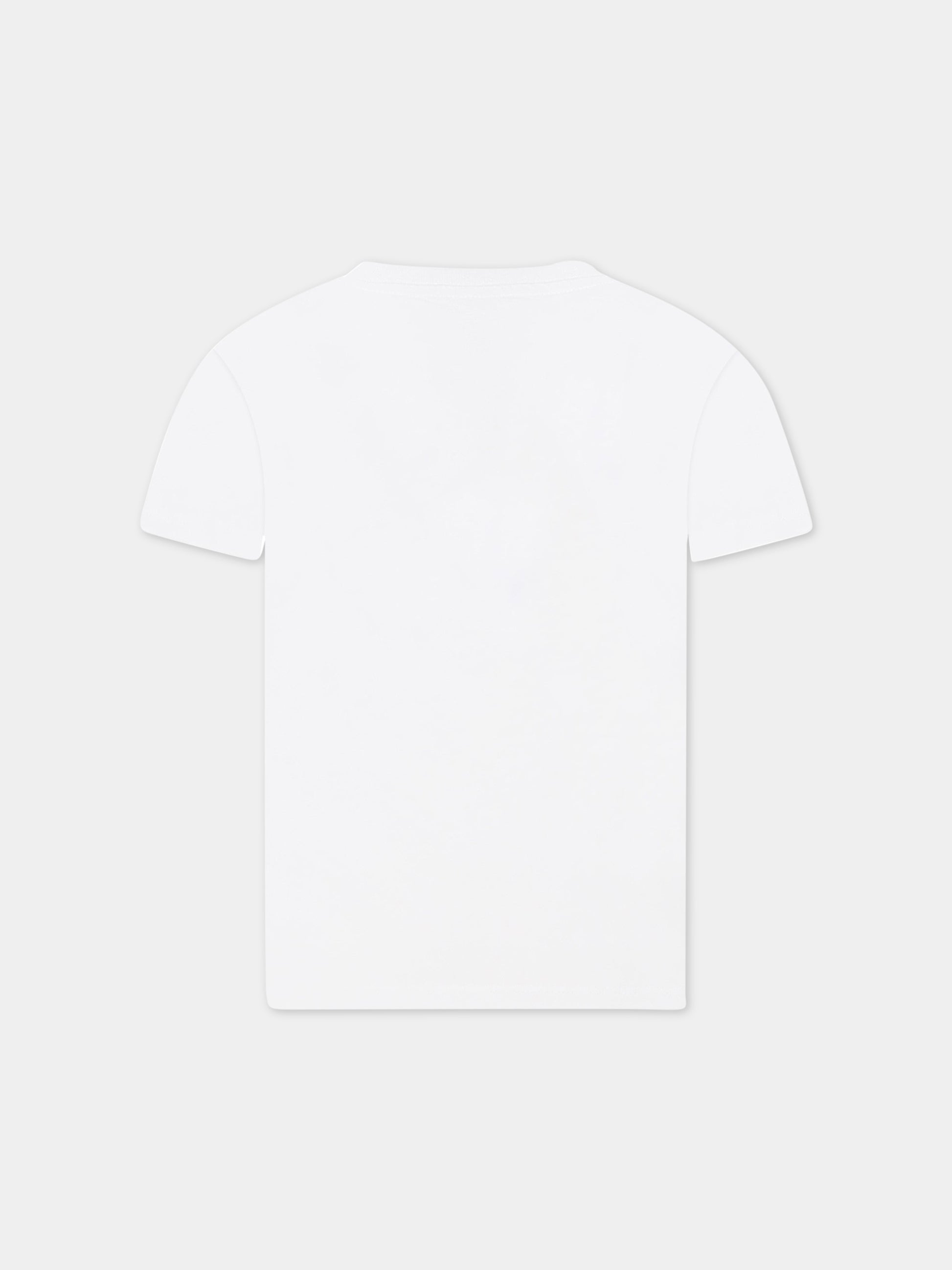 T-shirt bianca per bambino con logo,Balmain Kids,BS8Q41 Z0057 100OR