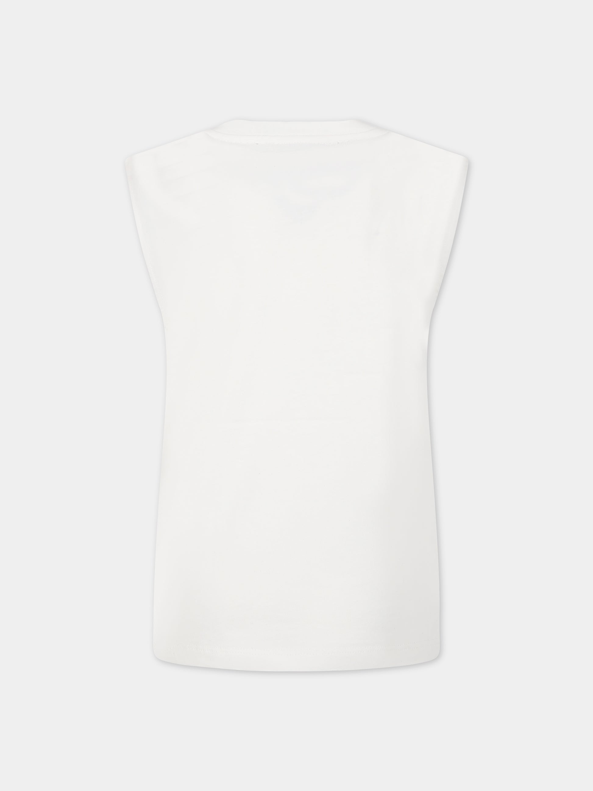 T-shirt bianco per bambini con logo,Balmain Kids,BS8Q81 Z0057 102