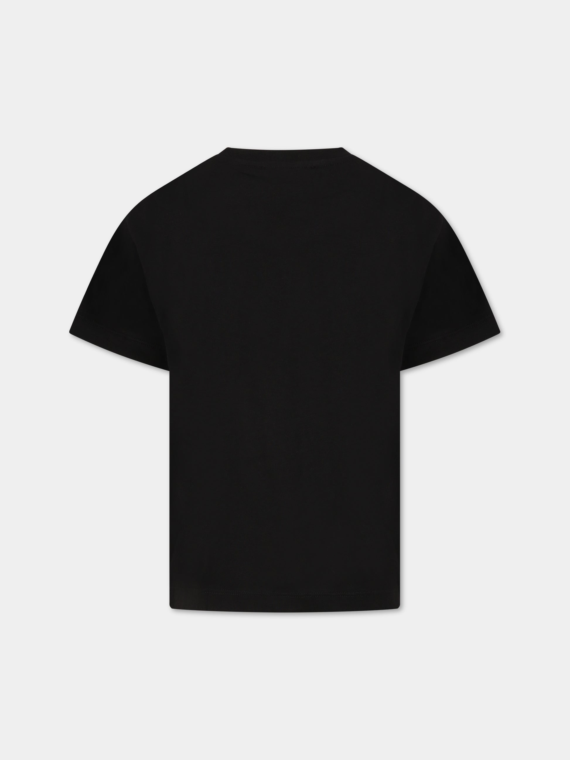 T-shirt nera per bambini con logo,Balmain Kids,BS8R41 J0177 930BC