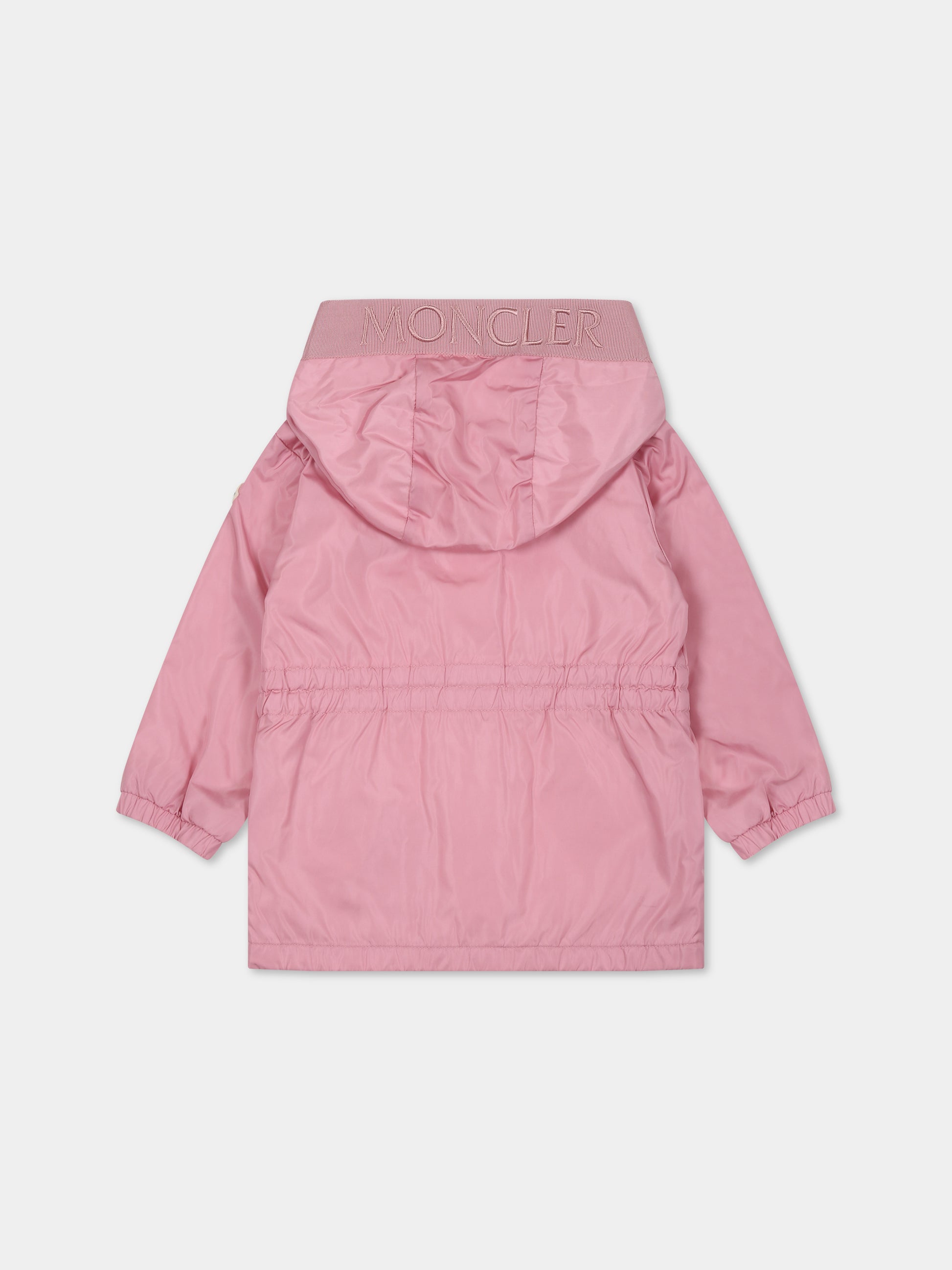 Giubbotto  Messein  rosa per neonata con logo,Moncler Kids,951 1C00004 539ZD 527