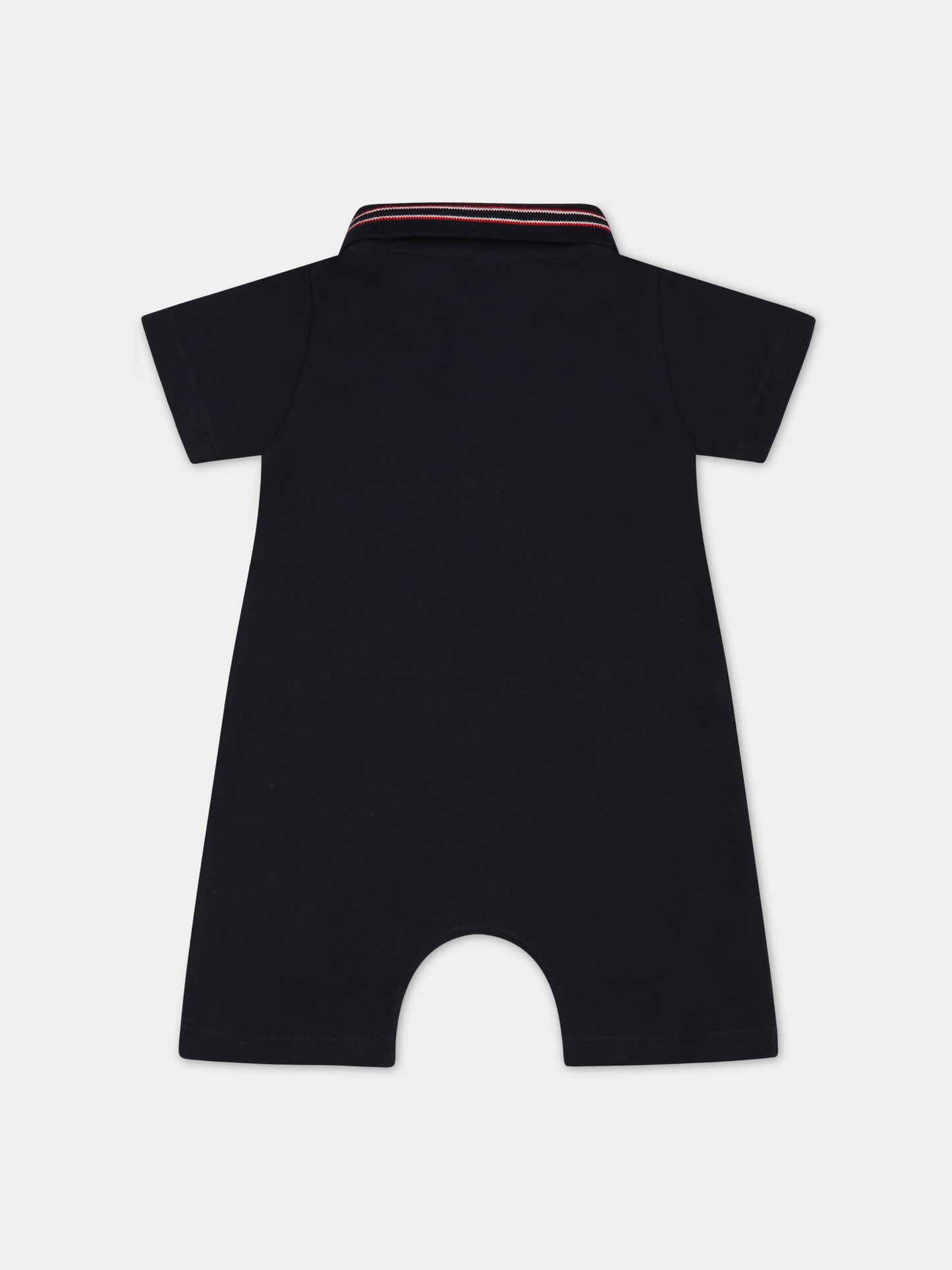 Pagliaccetto blu per neonati con logo,Moncler Kids,951 8L00005 8496F 773