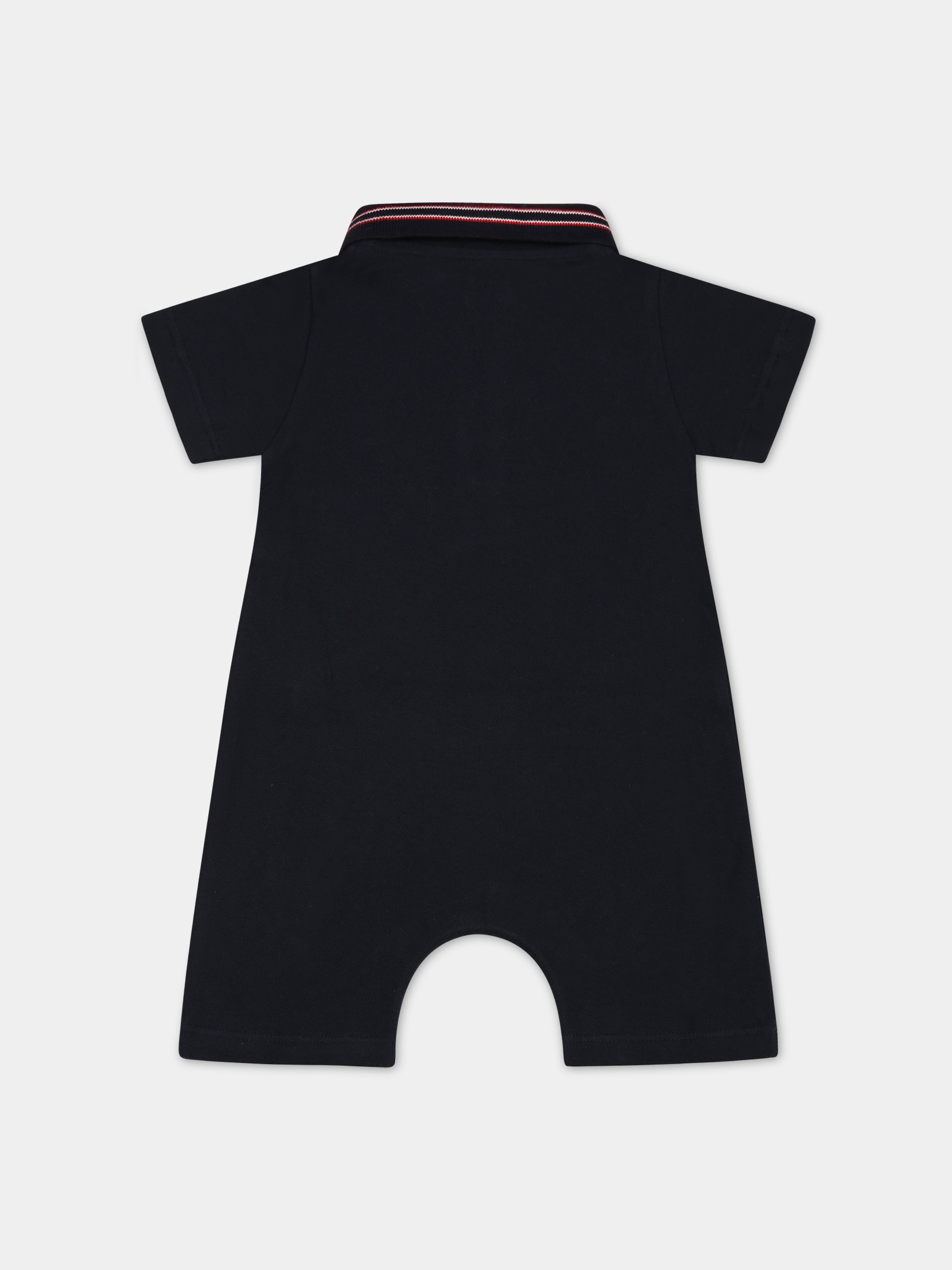 Pagliaccetto blu per neonati con logo,Moncler Kids,951 8L00005 8496F 773