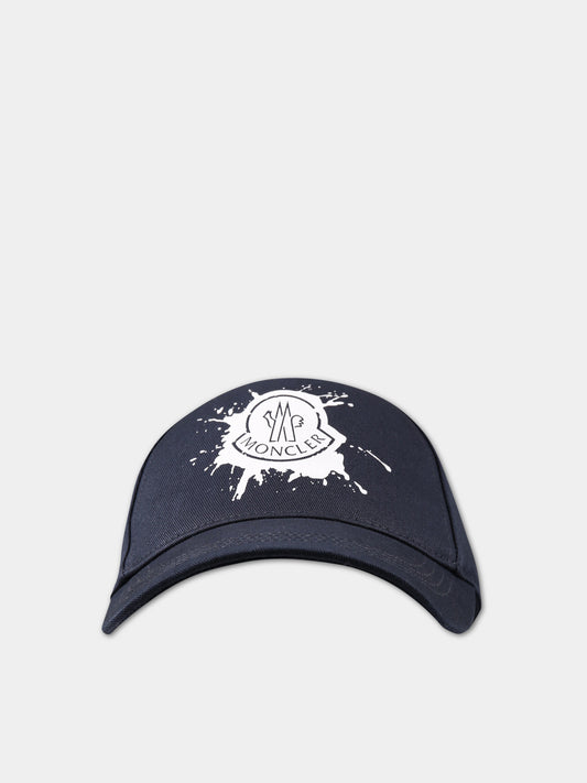 Cappello blu per bambino con logo,Moncler Kids,954 3B00020 0U082 778