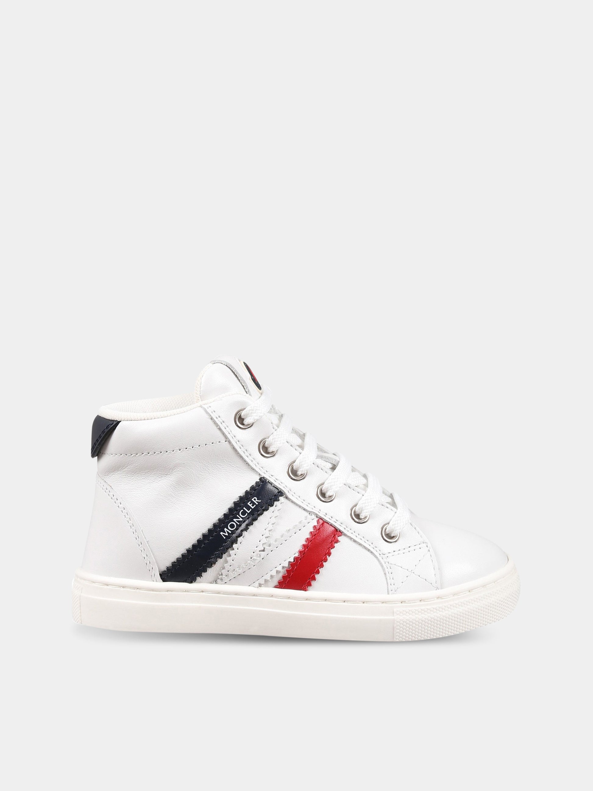Sneakers bianche per bambino con logo,Moncler Kids,954 4M00040 M2969 P07