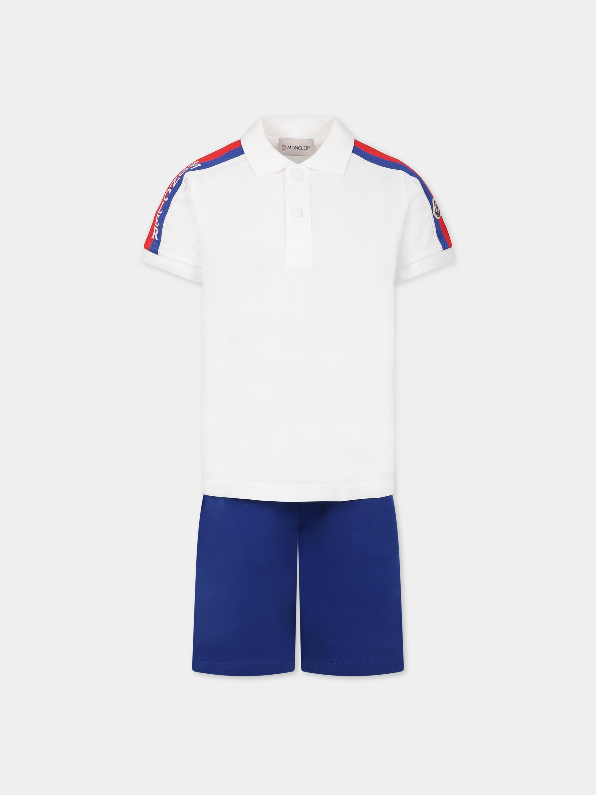 Completo multicolor per bambino con logo e dettagli blu e rosso,Moncler Kids,954 8M00023 83907 002