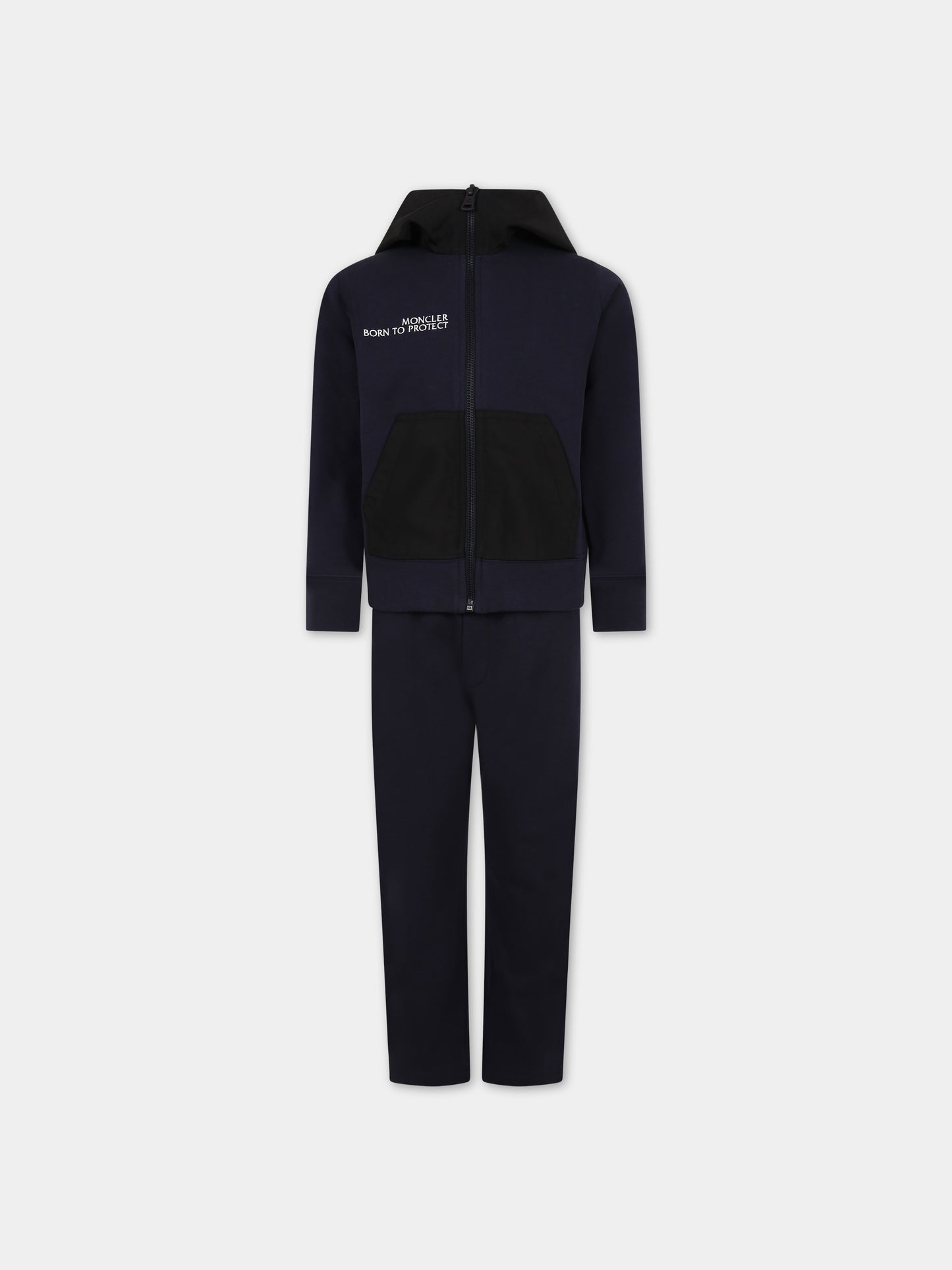 Completo blu per bambino con logo,Moncler Kids,954 8M00025 899Z5 778