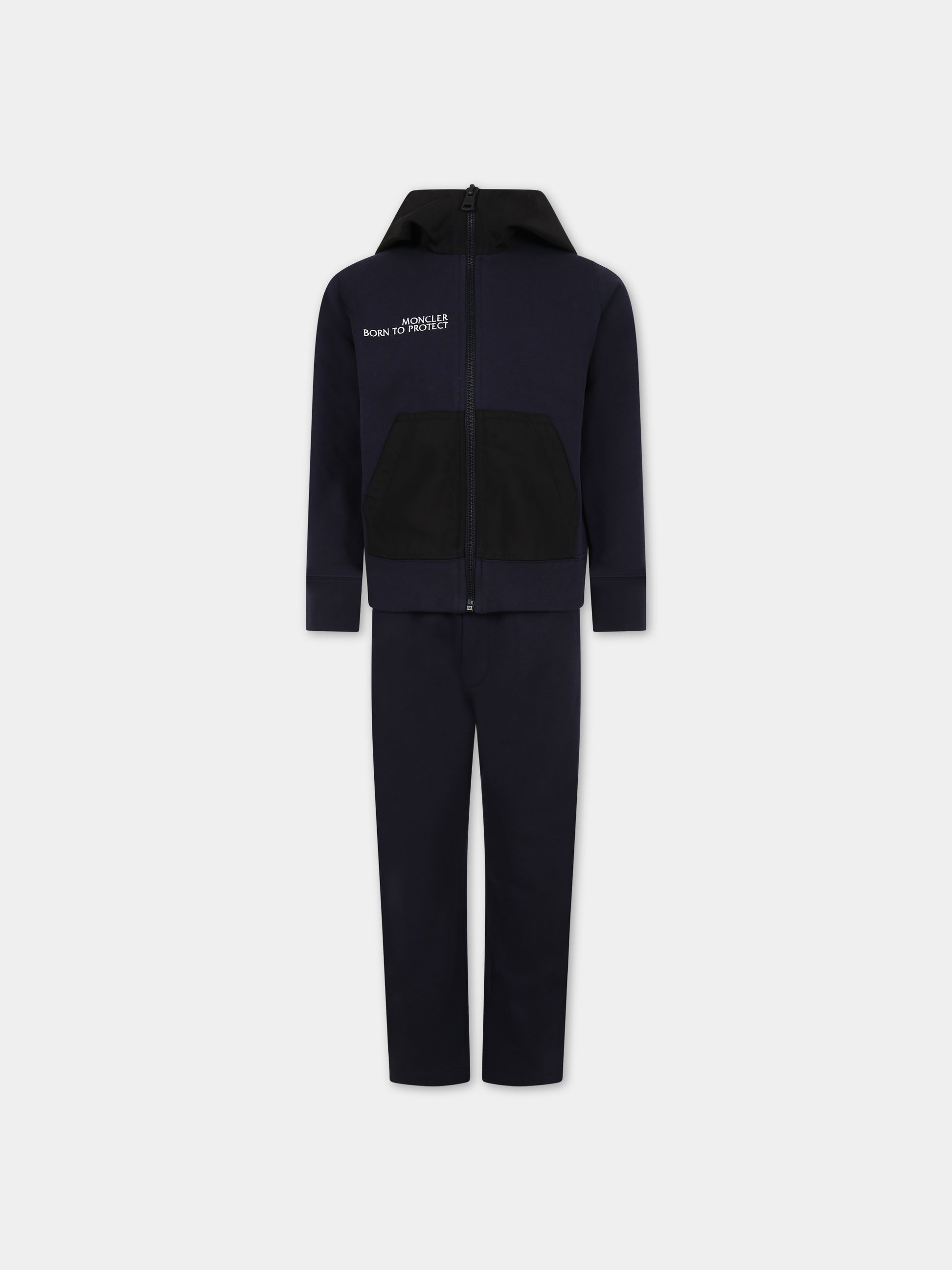 Completo blu per bambino con logo,Moncler Kids,954 8M00025 899Z5 778