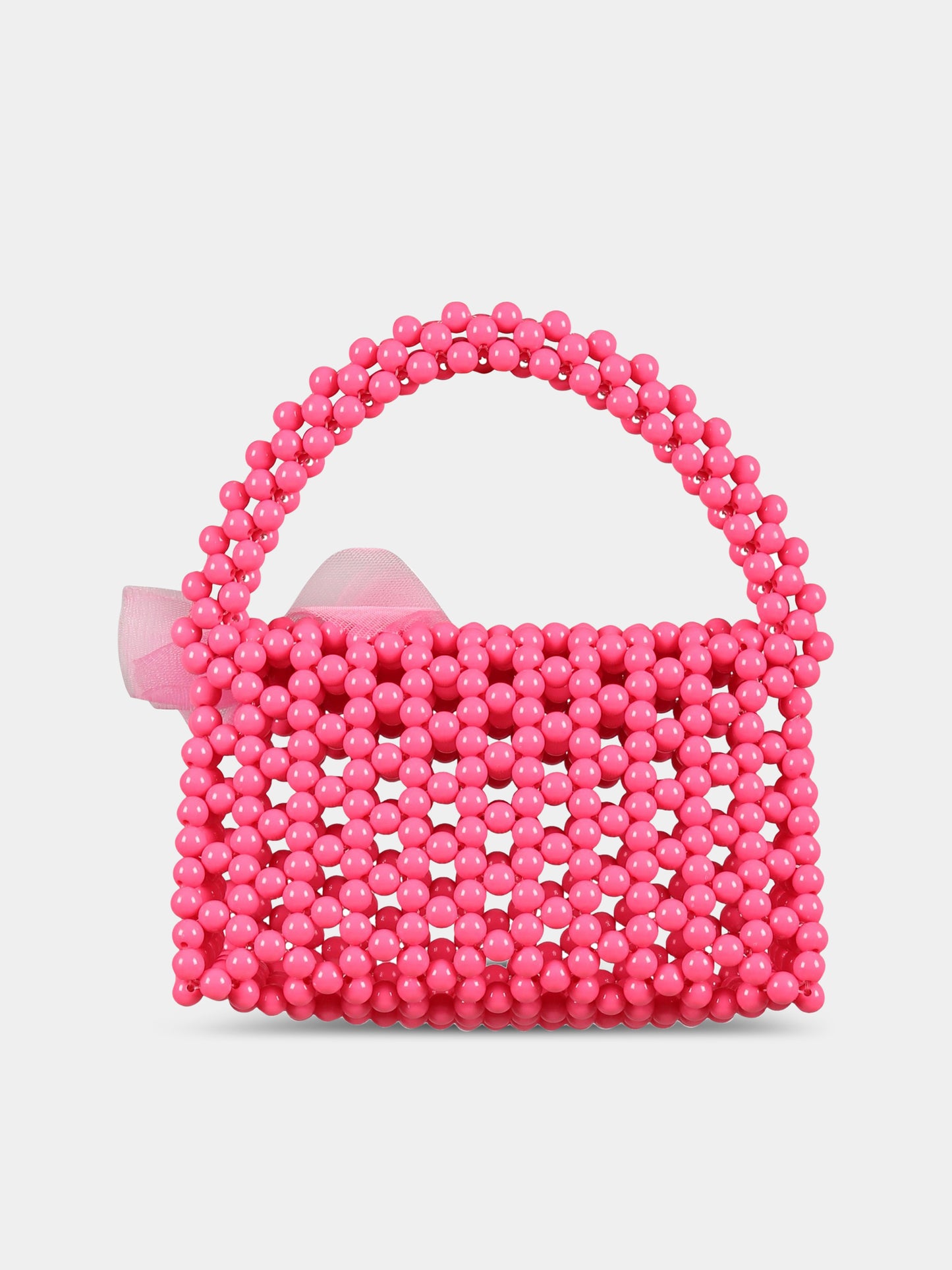 Borsa fucsia per bambina con logo e farfalla,Monnalisa,19A004 1067 0095