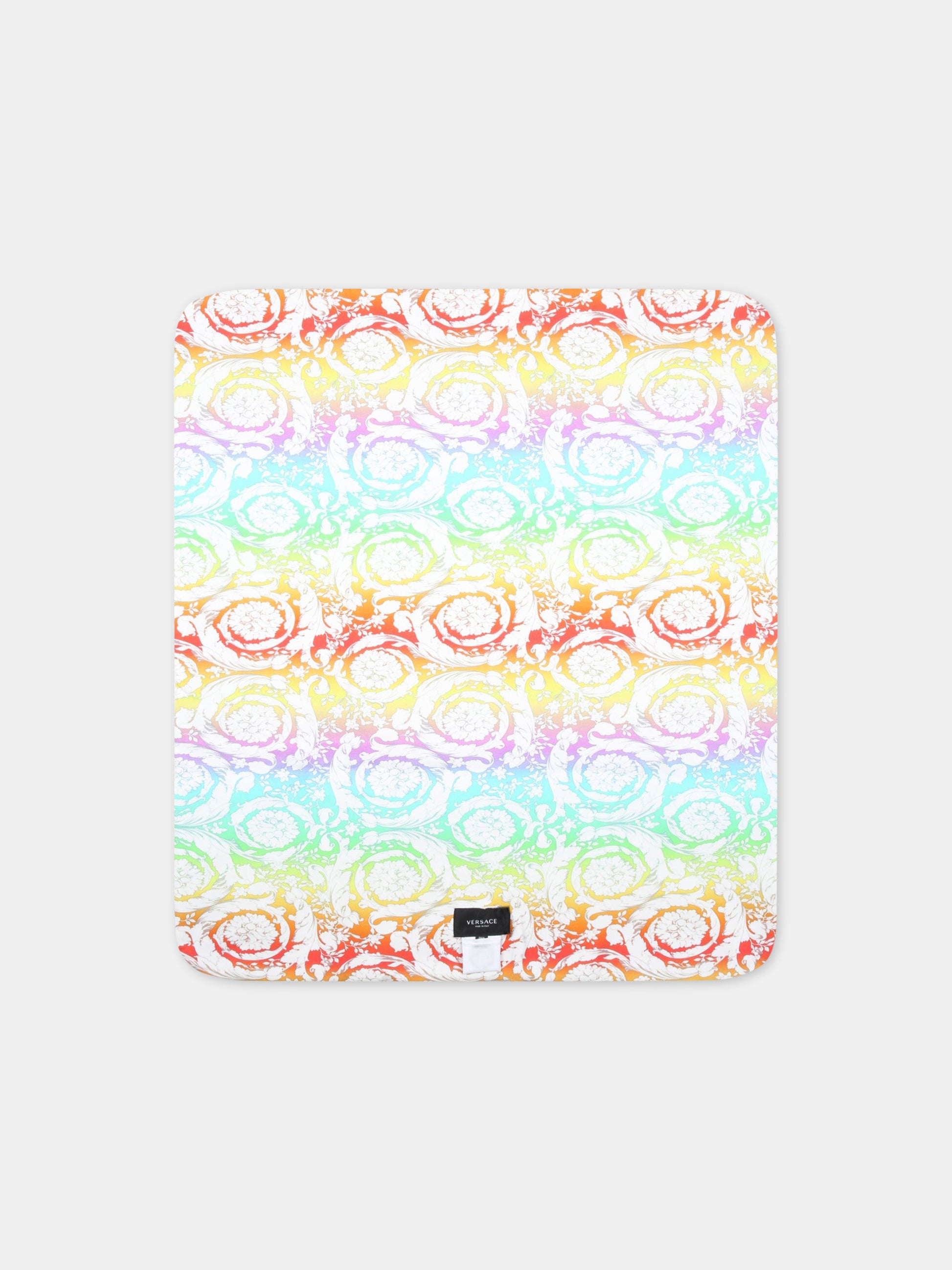 Coperta bianca per neonata con Medusa,Versace,1000092 1A06300 6W560