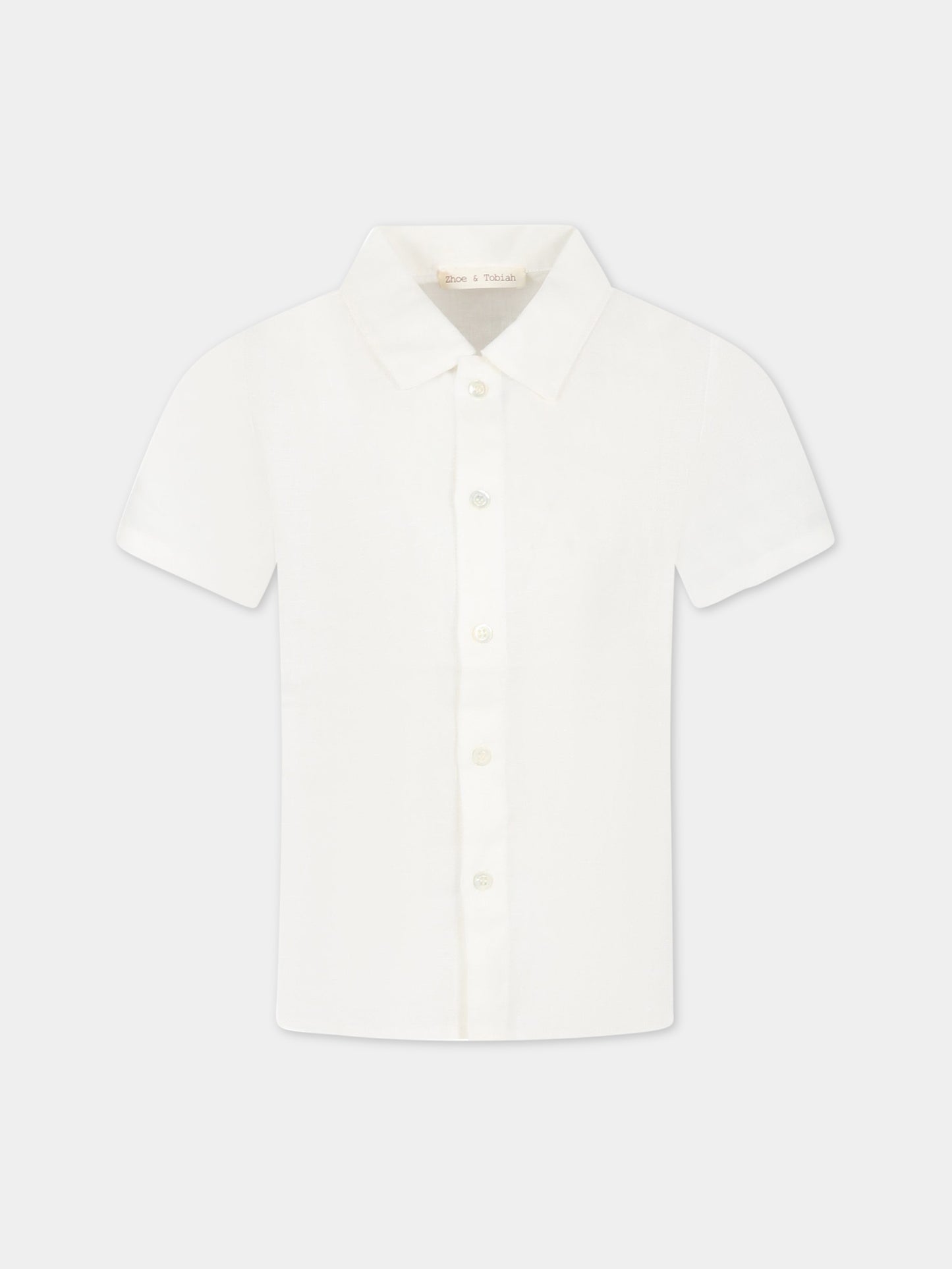 Camicia avorio per bambino in lino,Zhoe & Tobiah,LIN8 1