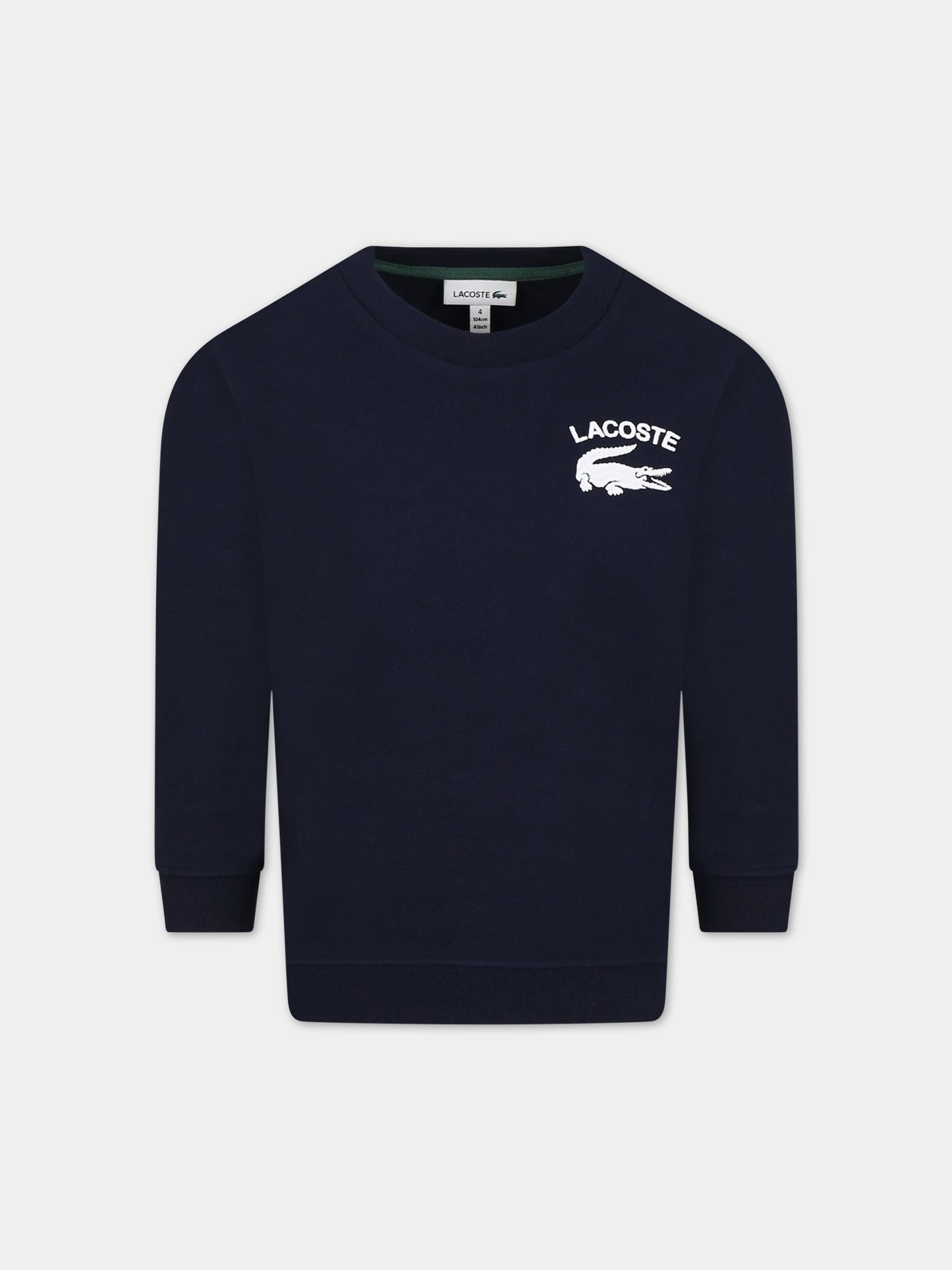 Felpa blu per bambino con iconico logo,Lacoste,SJ0644 166