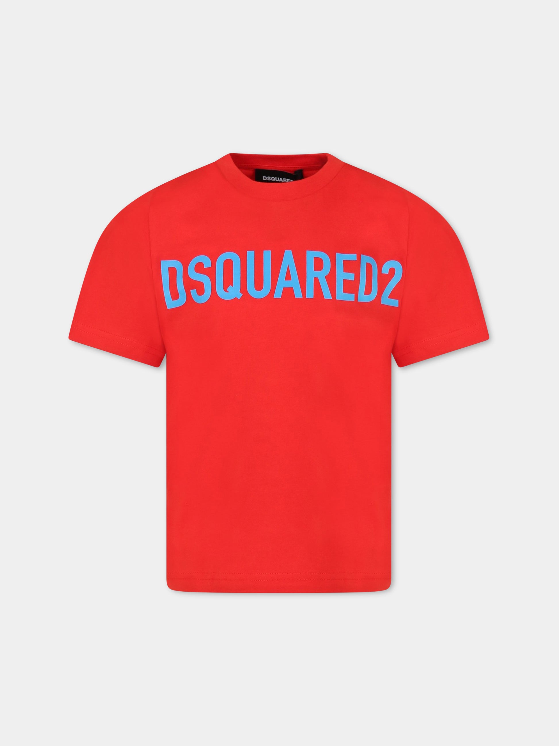 T-shirt rossa per bambino con logo,Dsquared2,DQ1770 D0A4C DQ413