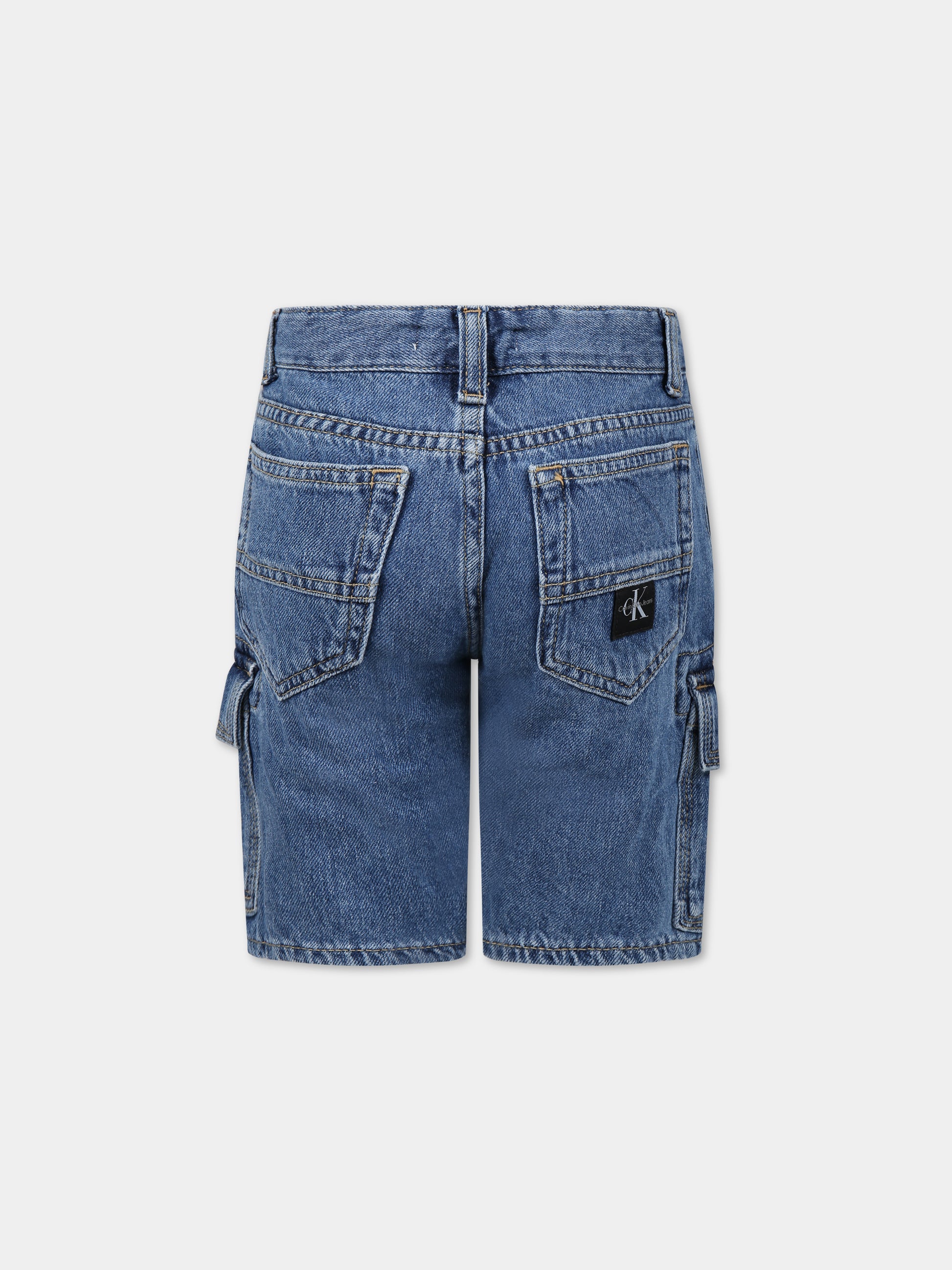 Shorts blu per bambino con logo,Calvin Klein Kids,CKIB0IB01606 IB0IB01606 1BJ