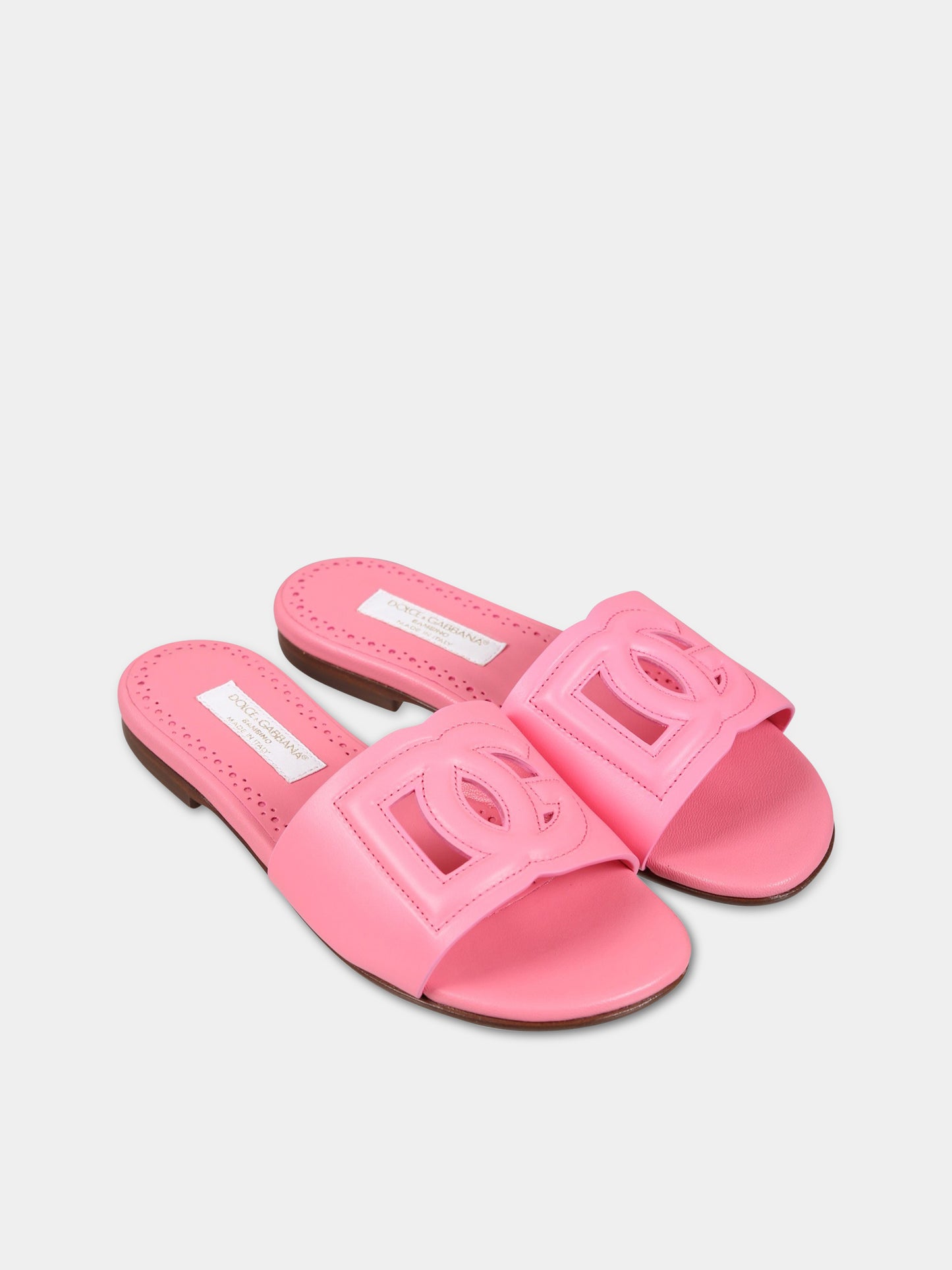 Sandali rosa per bambina con logo,Dolce & Gabbana Kids,D11032 A1735 87141