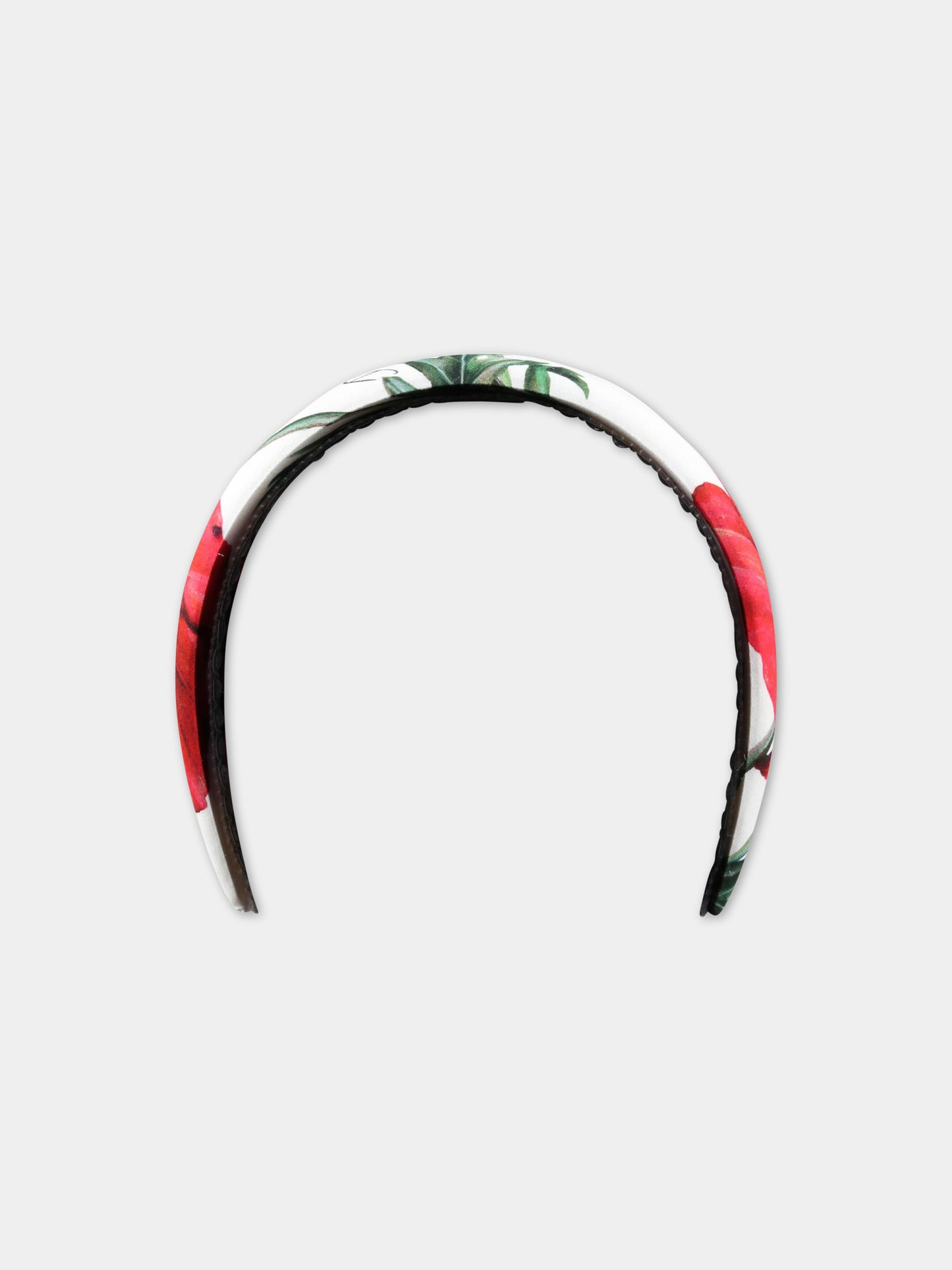 Cerchietto bianco per bambina con papaveri,Dolce & Gabbana Kids,LB3L54 HS5O1 HA3VN