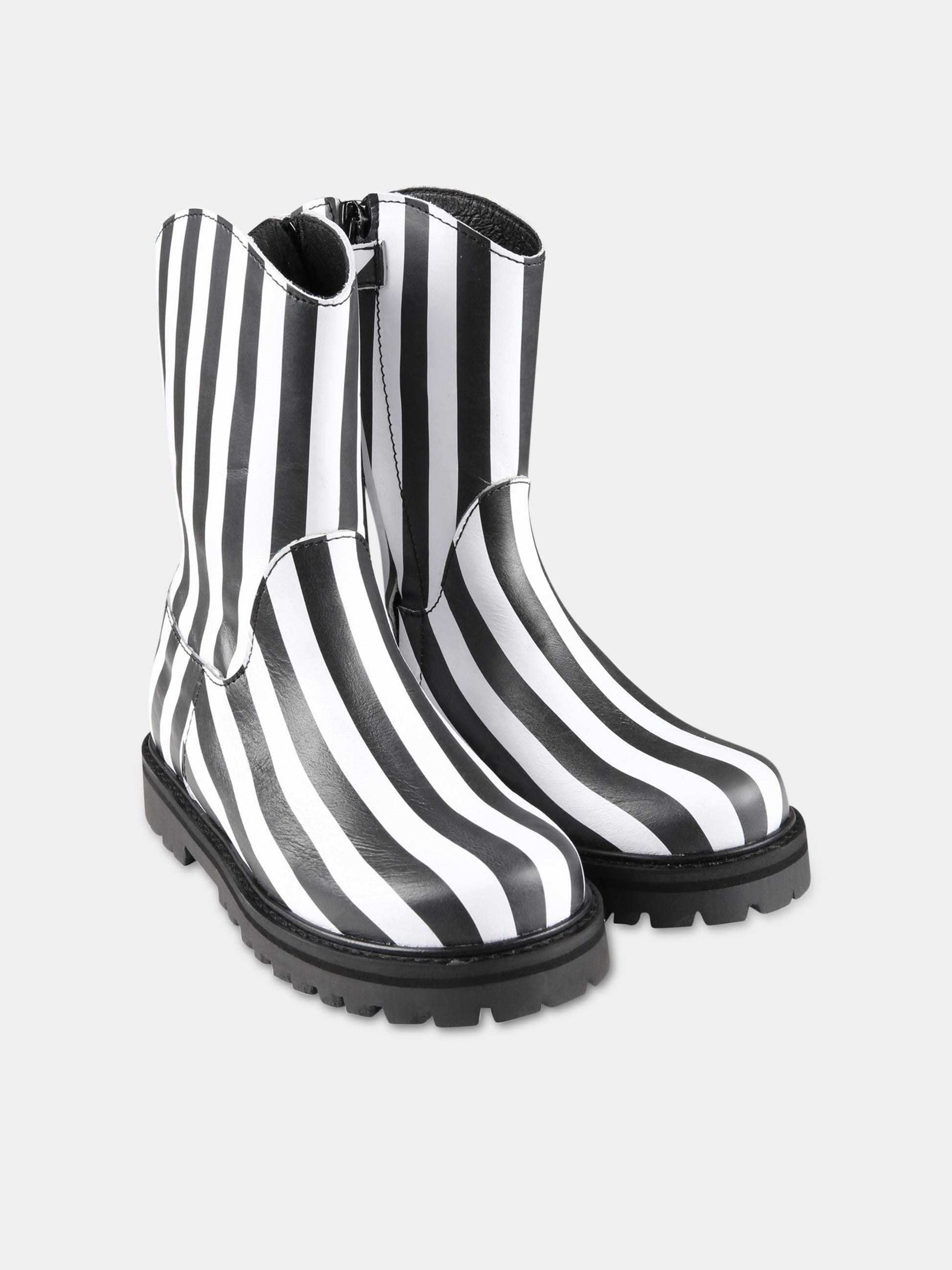 Stivali multicolor per bambina,Marques Almeida,SS23COREAC0188LTH BLACK/WHITE