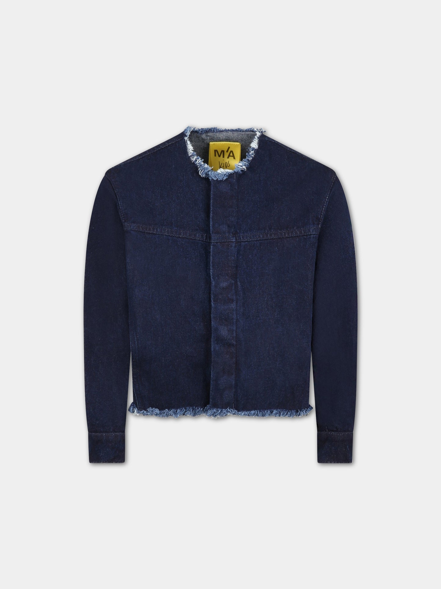 Giacca blu per bambina con patch logato,Marques Almeida,SS23COREJK0141DNM NAVY